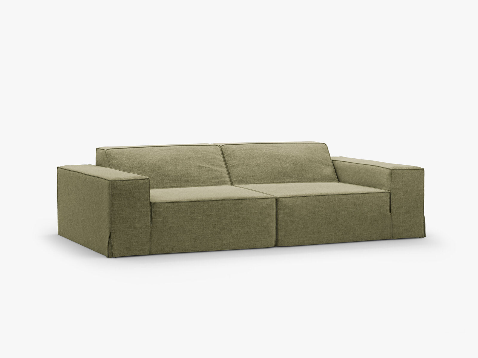 Micadoni 3-Sitzer Sofa Jodie Strukturierter Stoff Lins Hellgrün