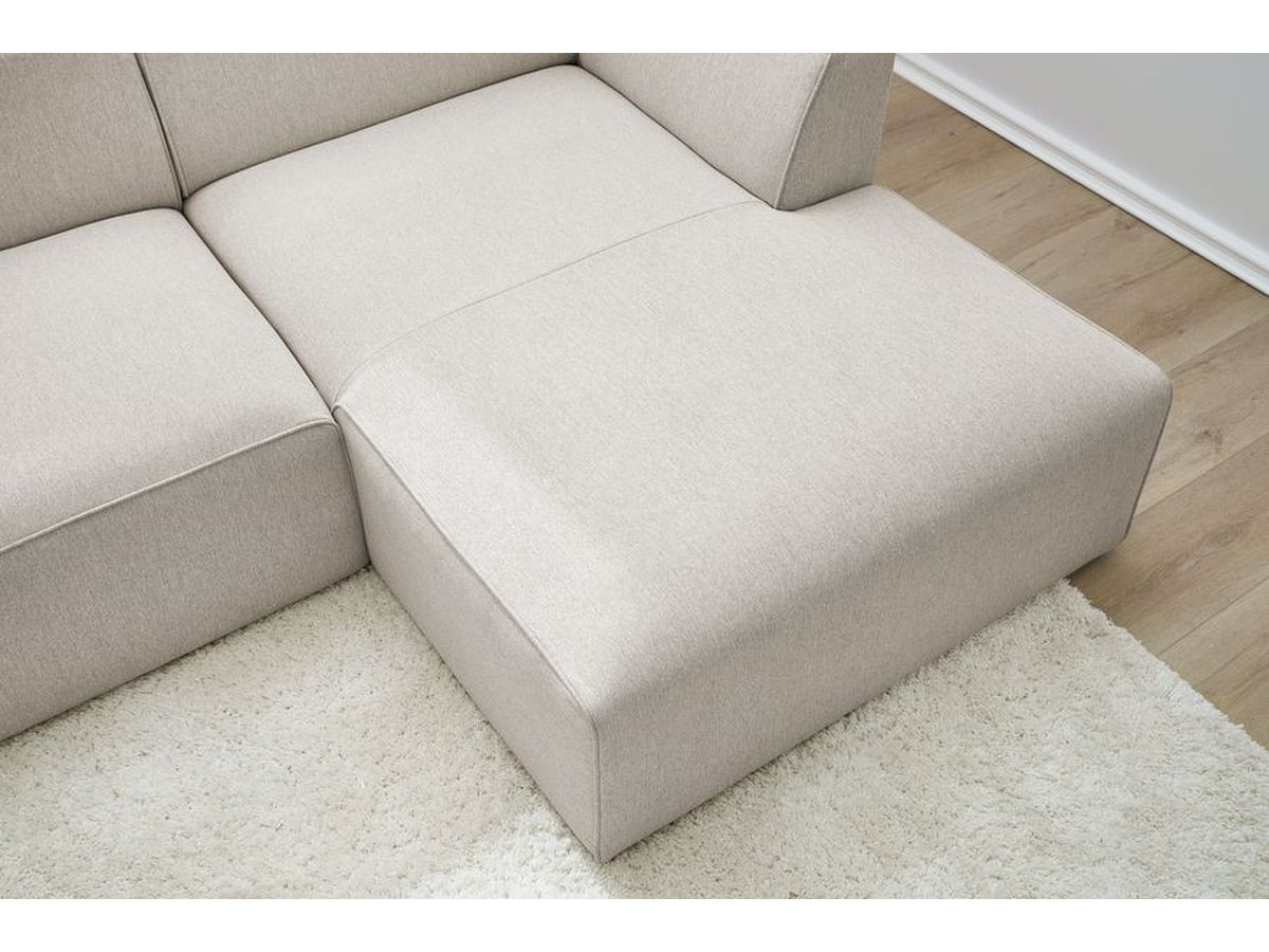 Bobochic Megeve Ecksofa Melange-Stoff Beige Ecke rechts