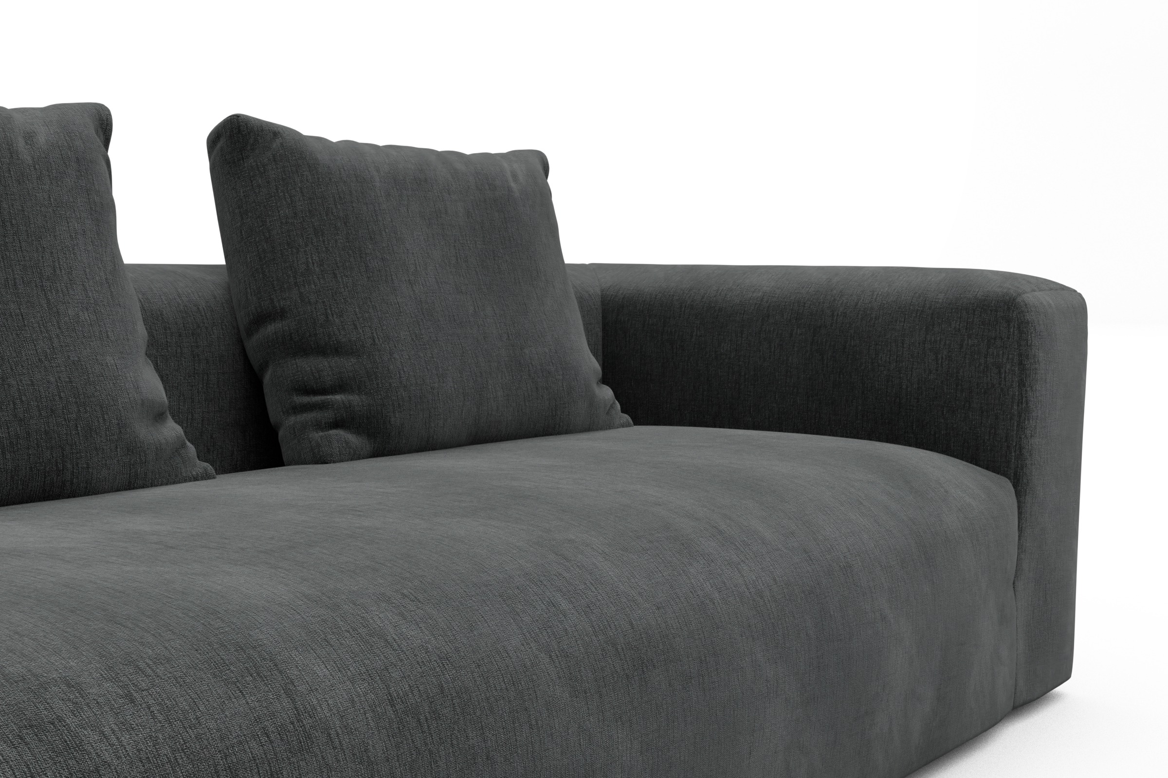 Ecksofa Fred 2x 2,5-Sitzer links offen Smooth-Deep-Warm-Grey