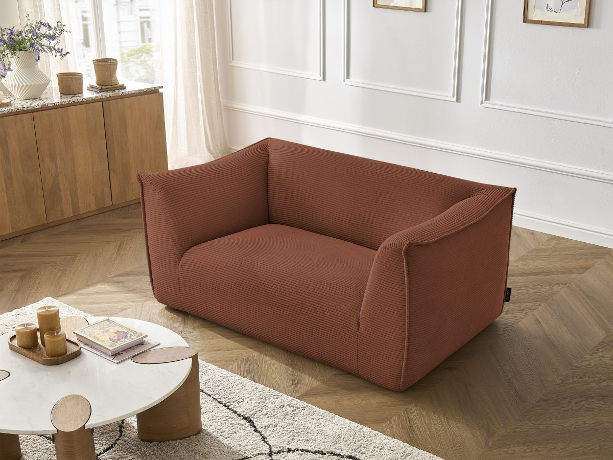Bobochic Giorgia Sofa 2-Sitzer Cordsamt Orange