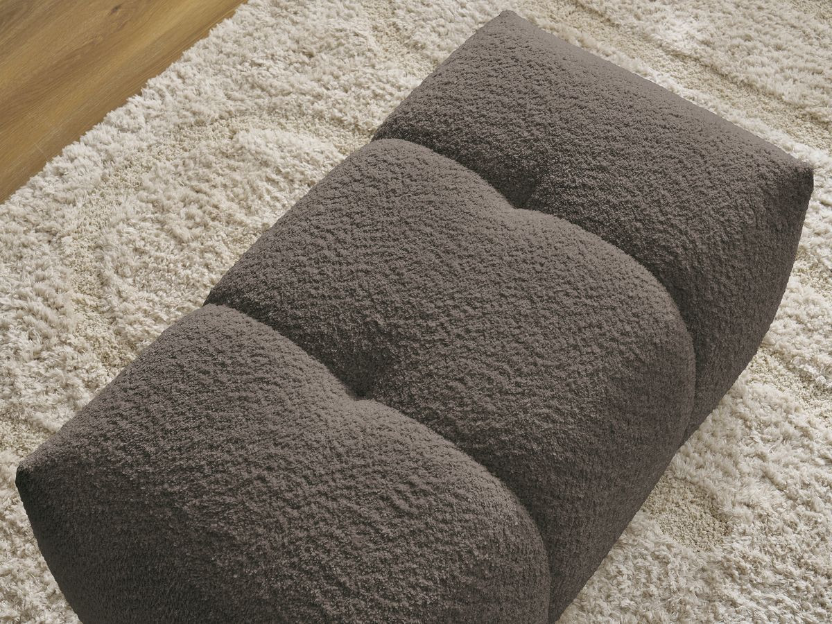Bobochic Roxelane Pouf Bouclé-Stoff Braun