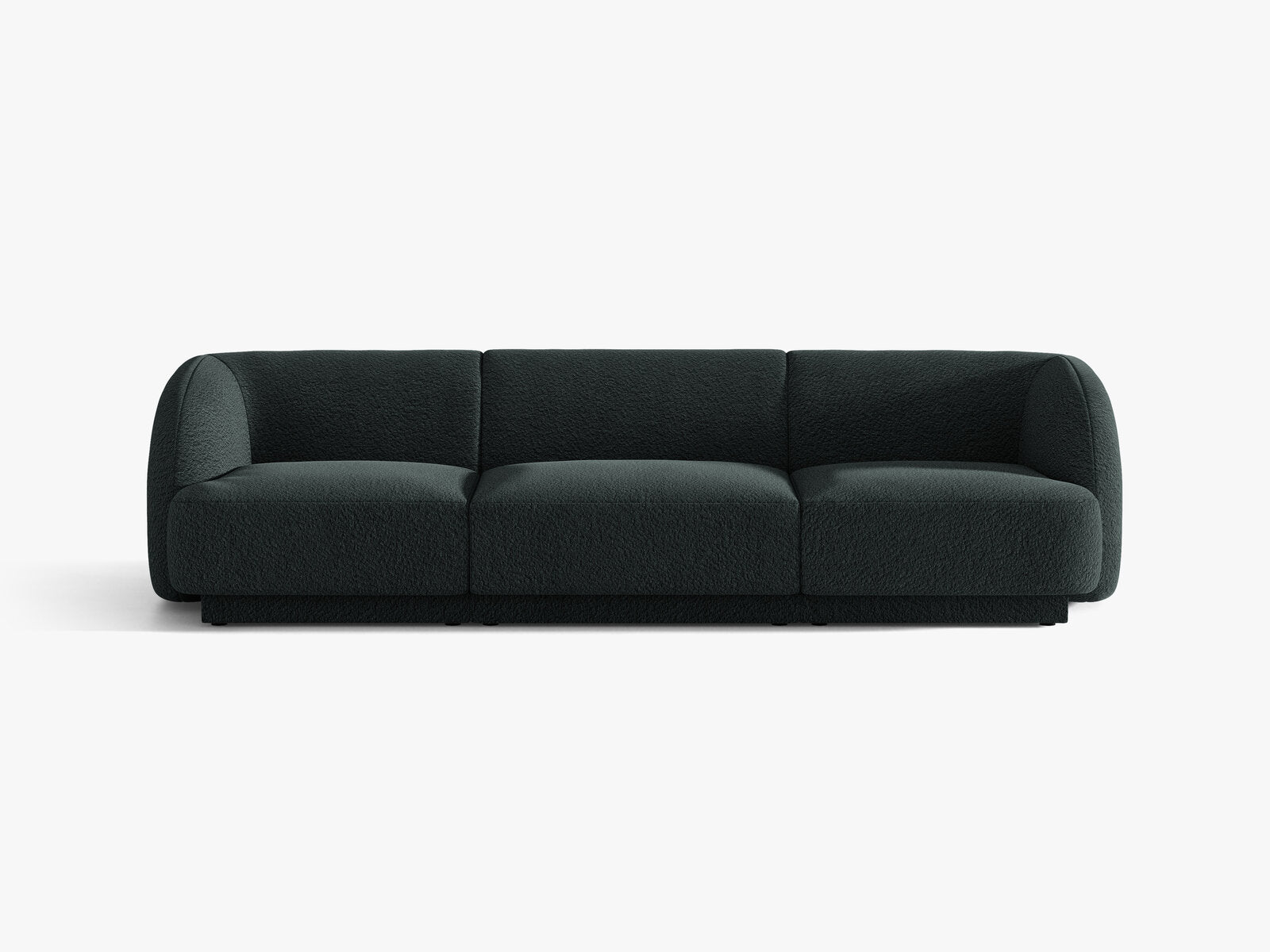 Micadoni Sofa Miley 3-Sitzer Boucle Baloo Schwarz