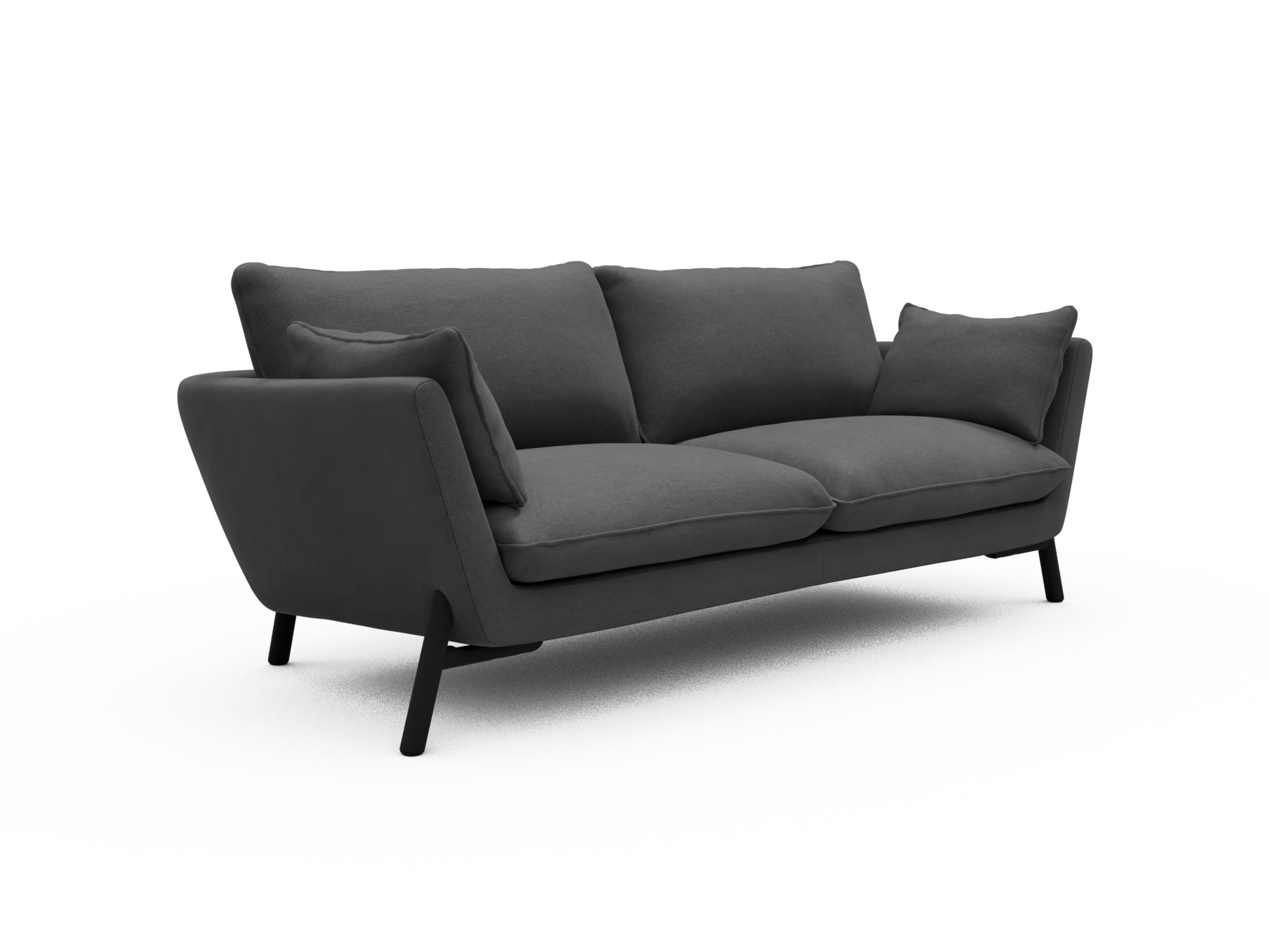 Skandi Home Sofa Emil 3-Sitzer Beinfarbe Eiche Schwarz Satya-Zinc moebelfaktor
