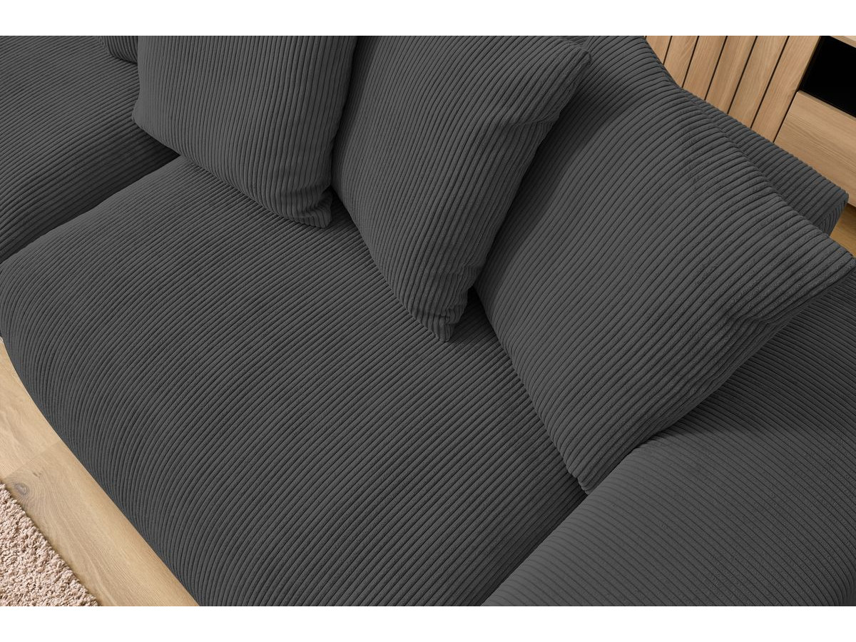 Bobochic Voltaire Sofa 4-Sitzer 320 × 124 cm Cordsamt Dunkelgrau