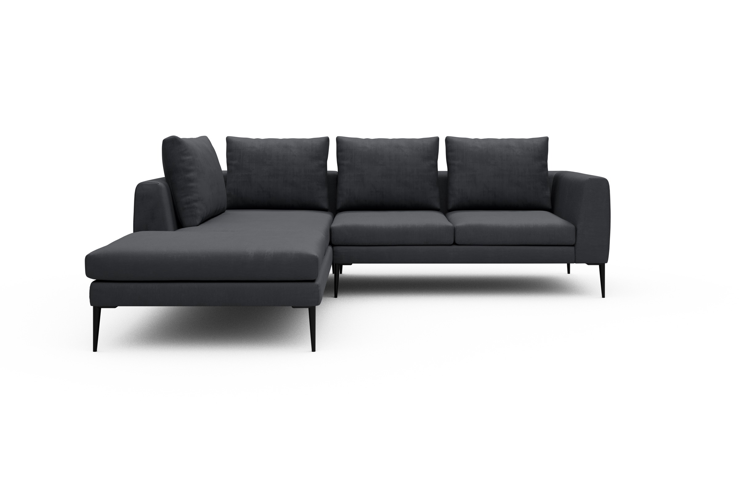 Skandi Home Ecksofa Paul Relax-Ecke links mit 2-Sitzer Cordufine-Slate-Grey moebelfaktor
