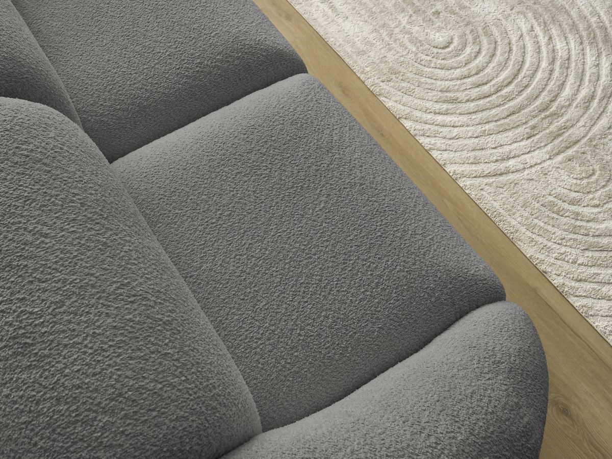 Bobochic Tina Sofa 2-Sitzer Bouclé-Stoff Dunkelgrau