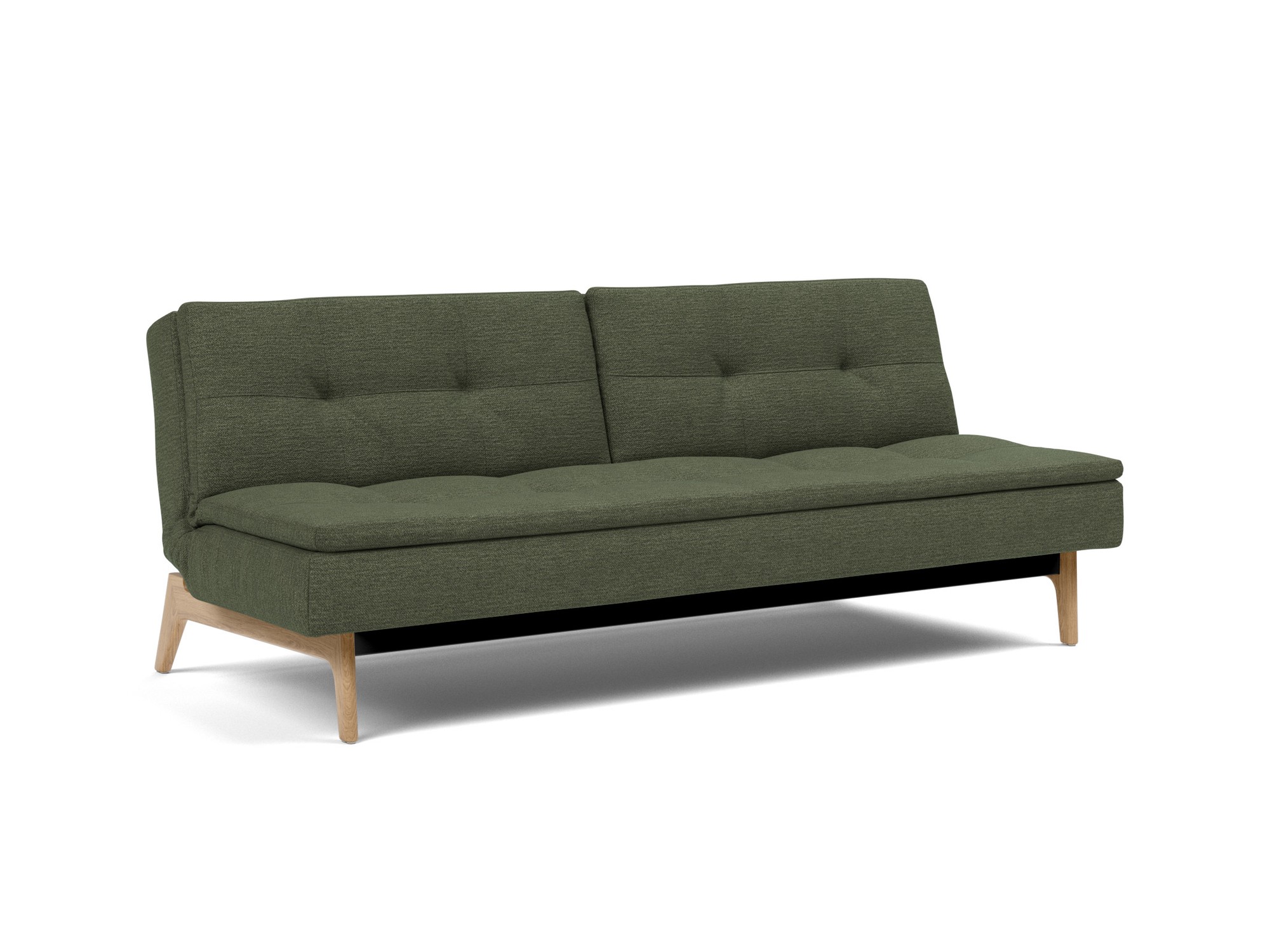 Schlafsofa Dublexo Strukturierter Stoff Taura 353-Forest Beine Eiche