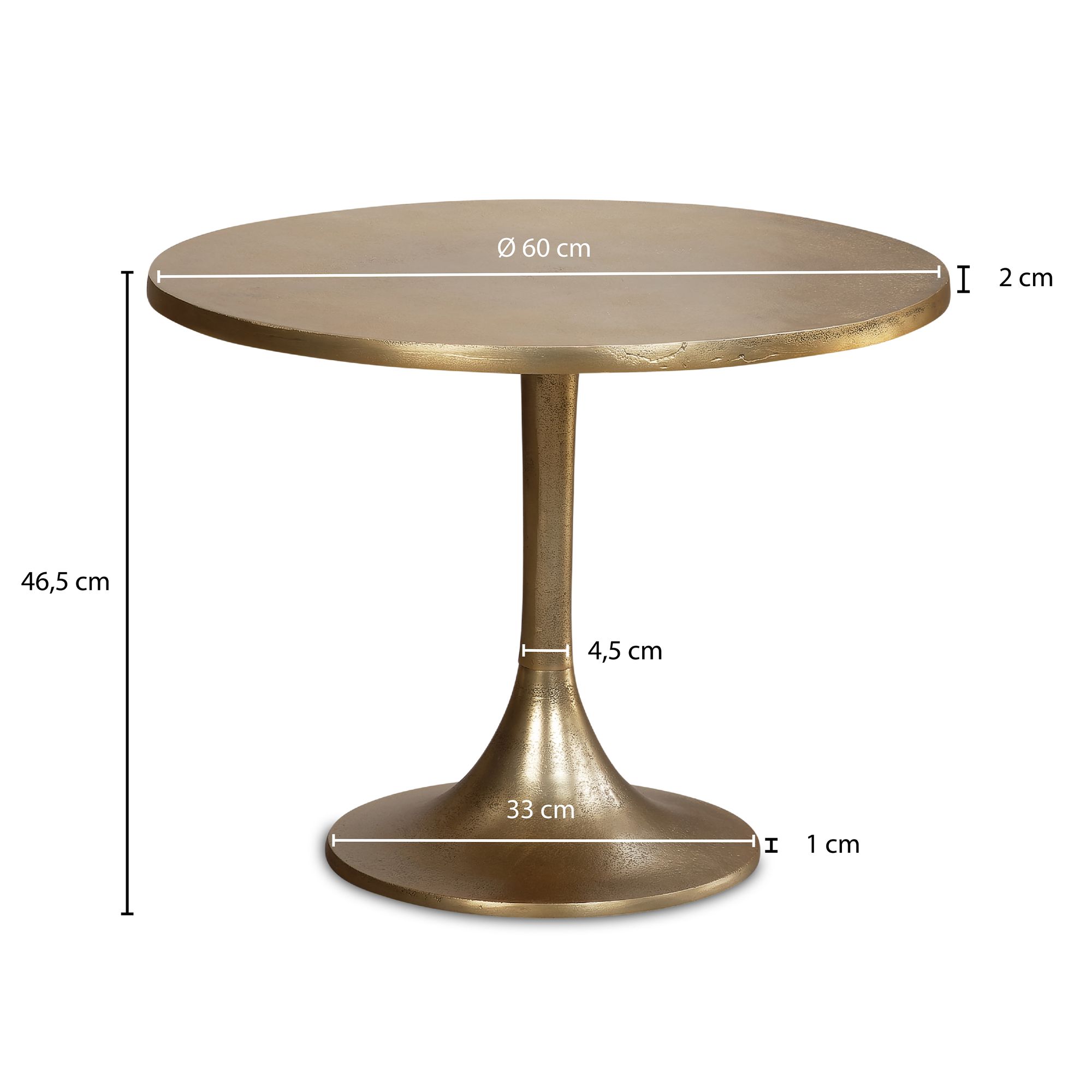 Couchtisch Hultsfred Aluminium Gold Ø 60 cm