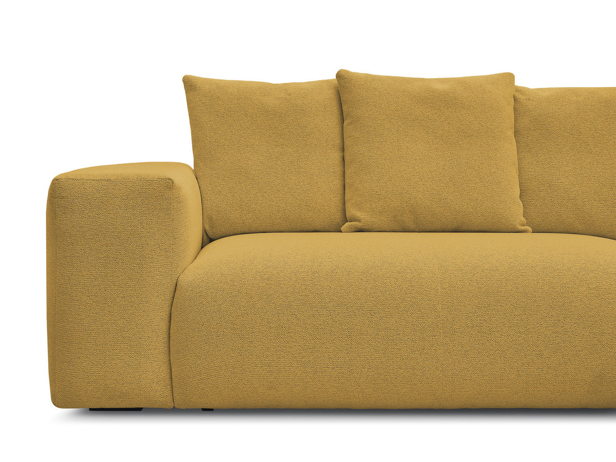 Bobochic Voltaire Ecksofa 268 × 214 cm Melange-Stoff Gelb Ecke rechts