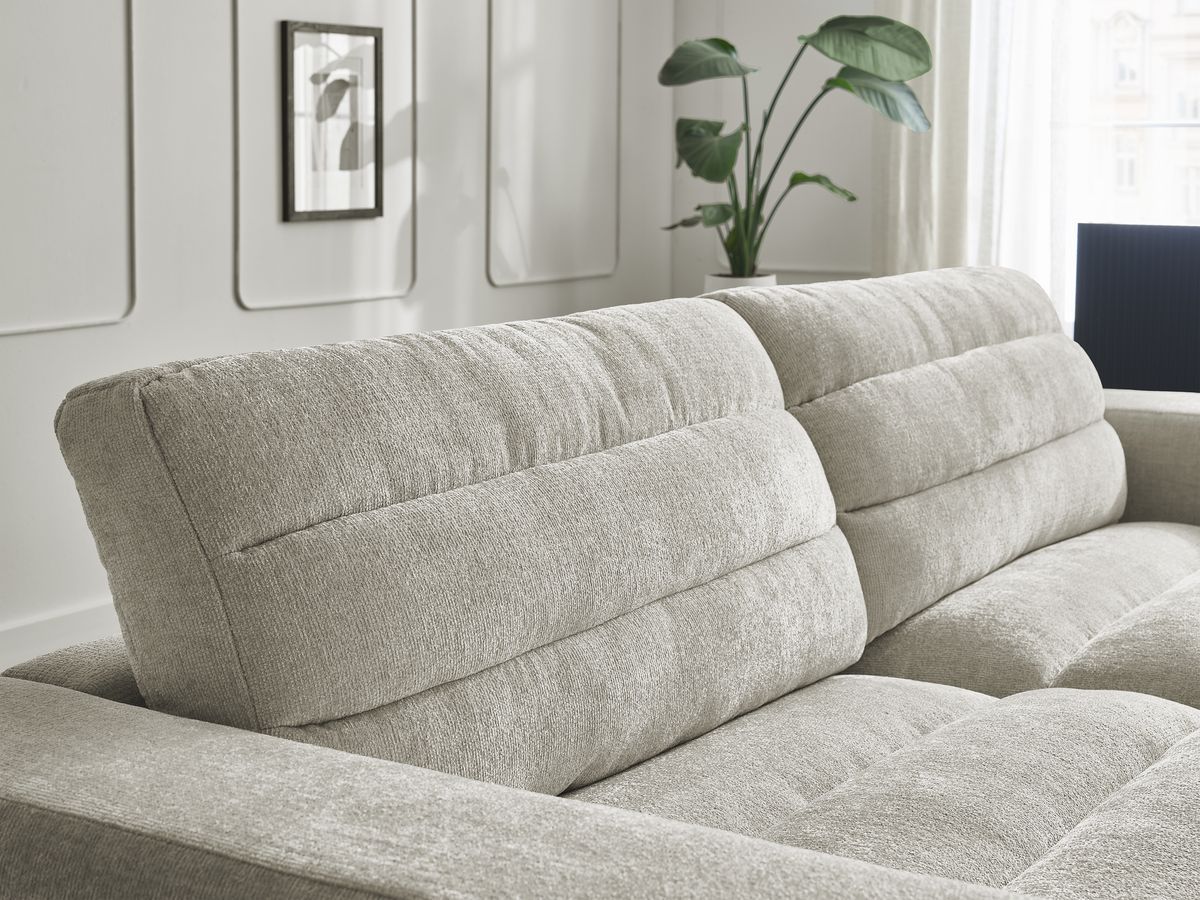 Bobochic Sierra Sofa 3-Sitzer Strukturstoff Taupe