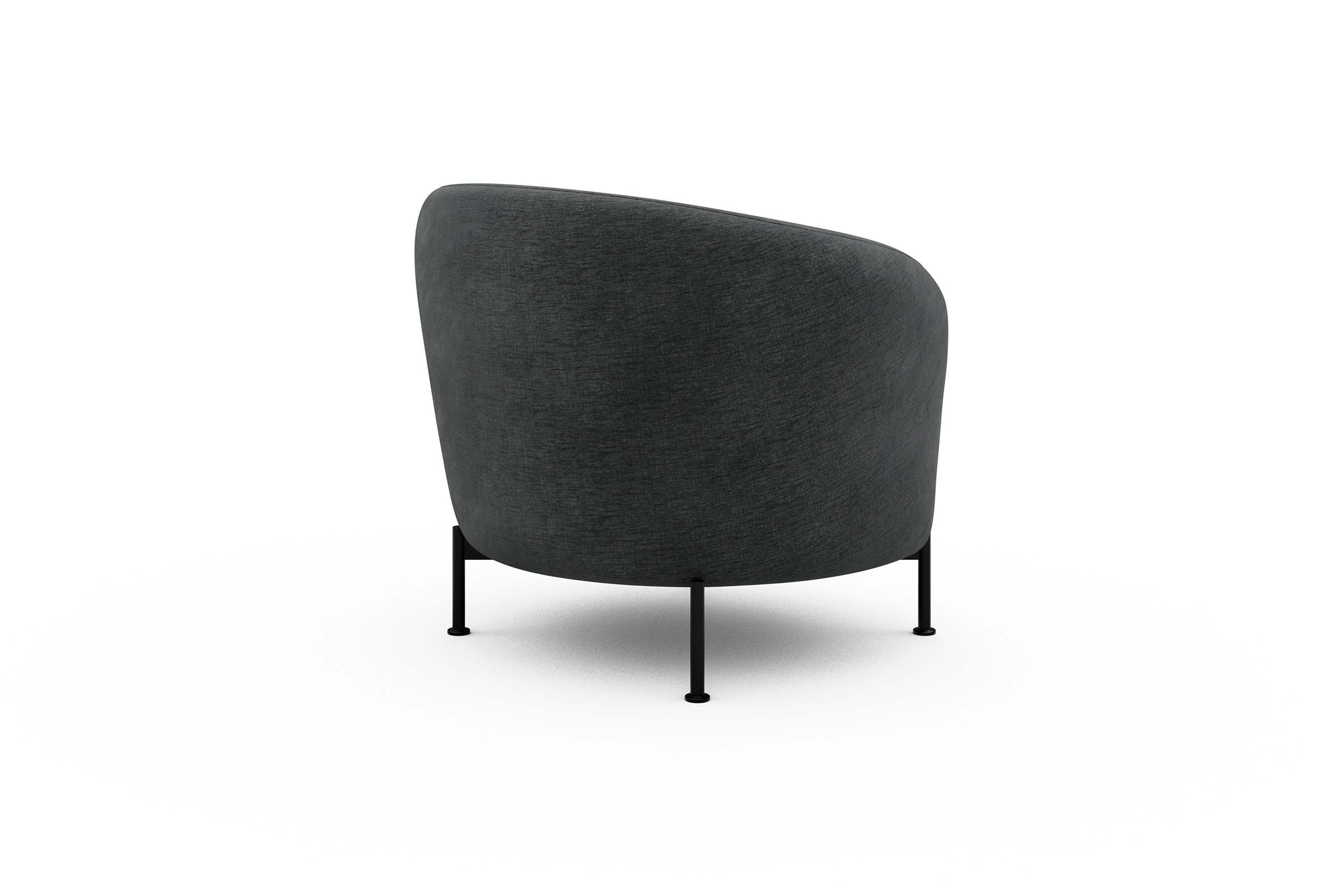 Sessel Ronda X-Metallgestell Schwarz Smooth-Deep-Warm-Grey