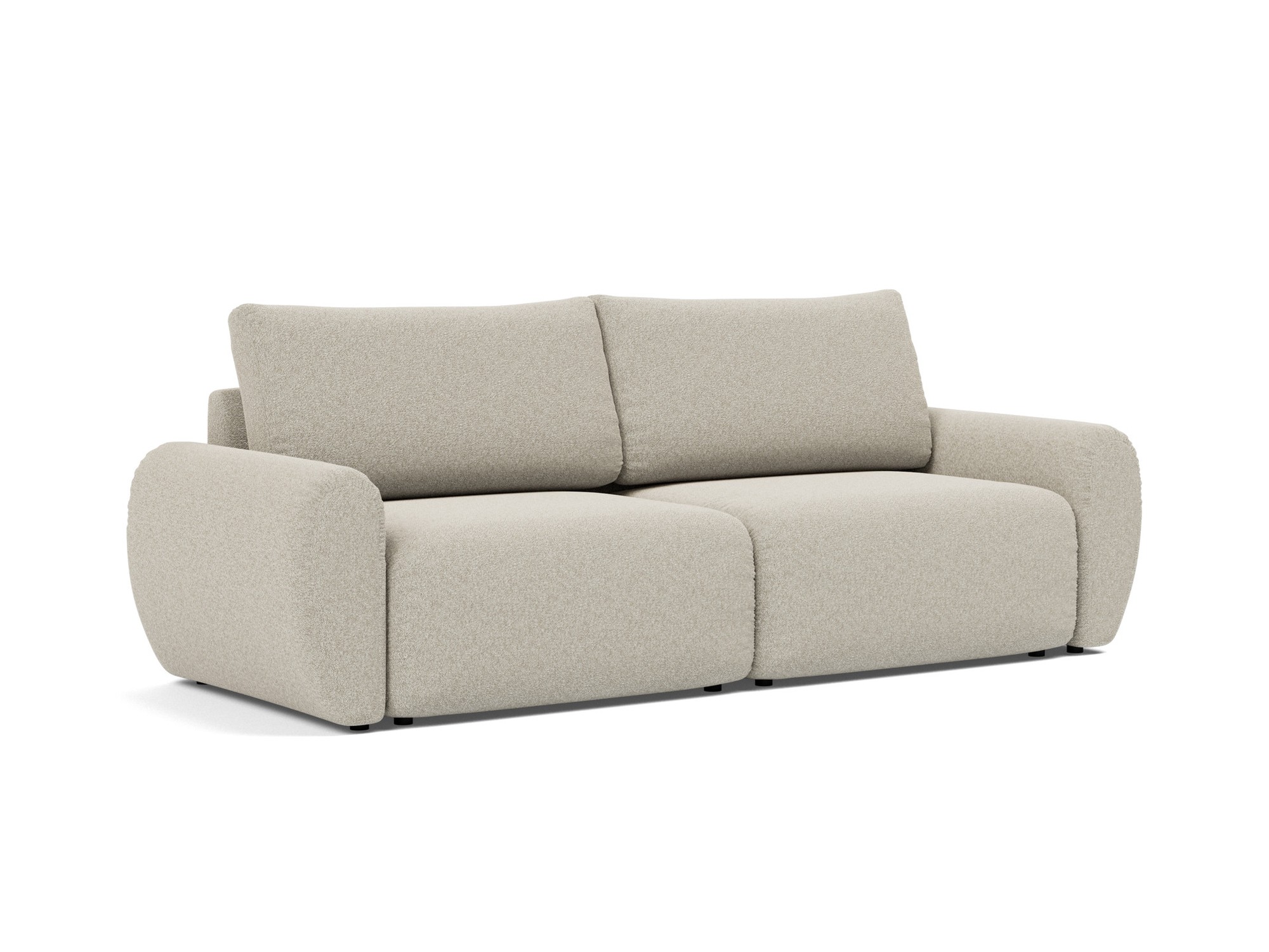 Schlafsofa Norum mit Curve-Armlehnen Boucle Skandi 539-Beige