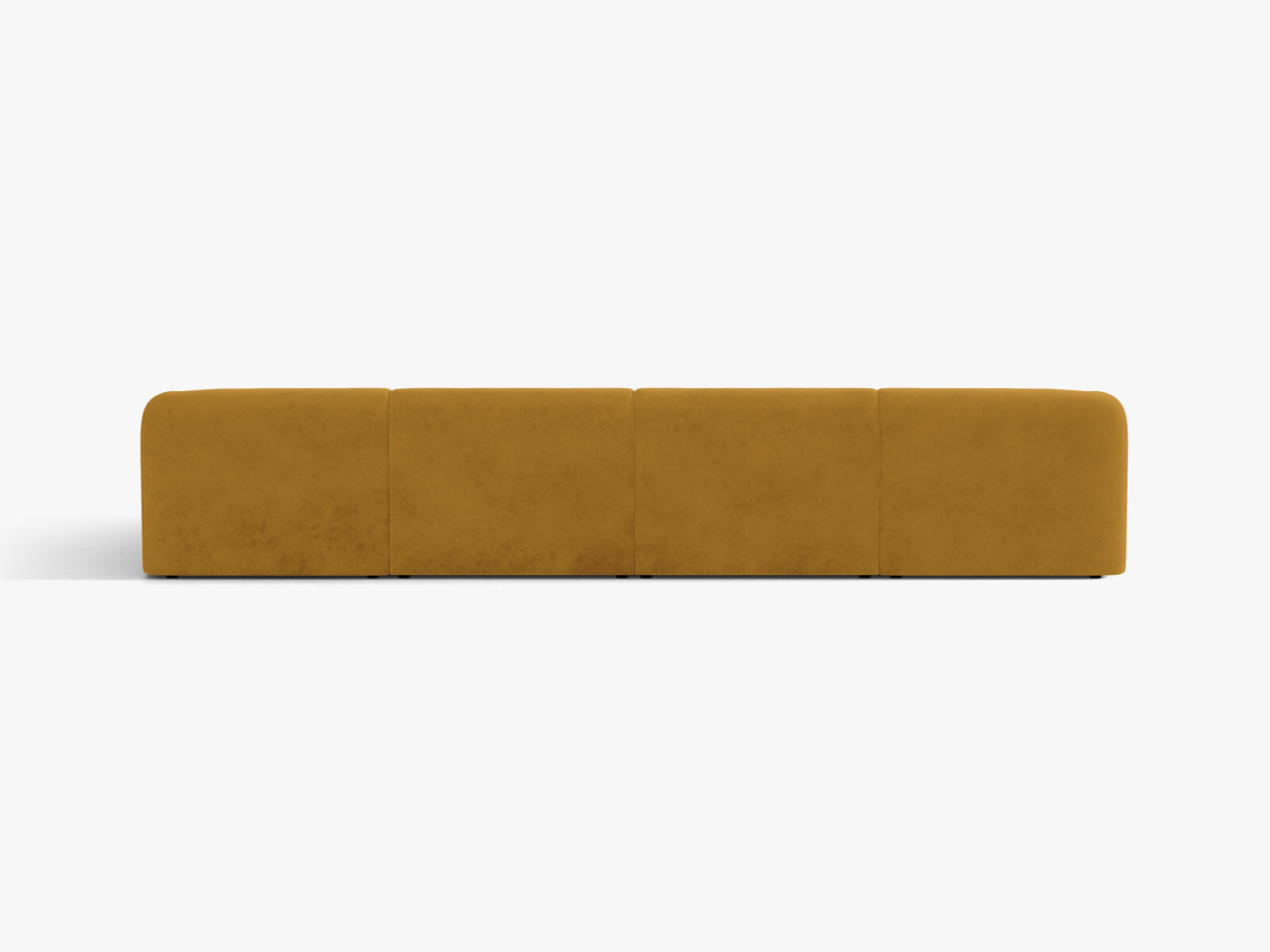 Micadoni Panorama-Sofa Miley 5-Sitzer Samt Bluvel Gelb