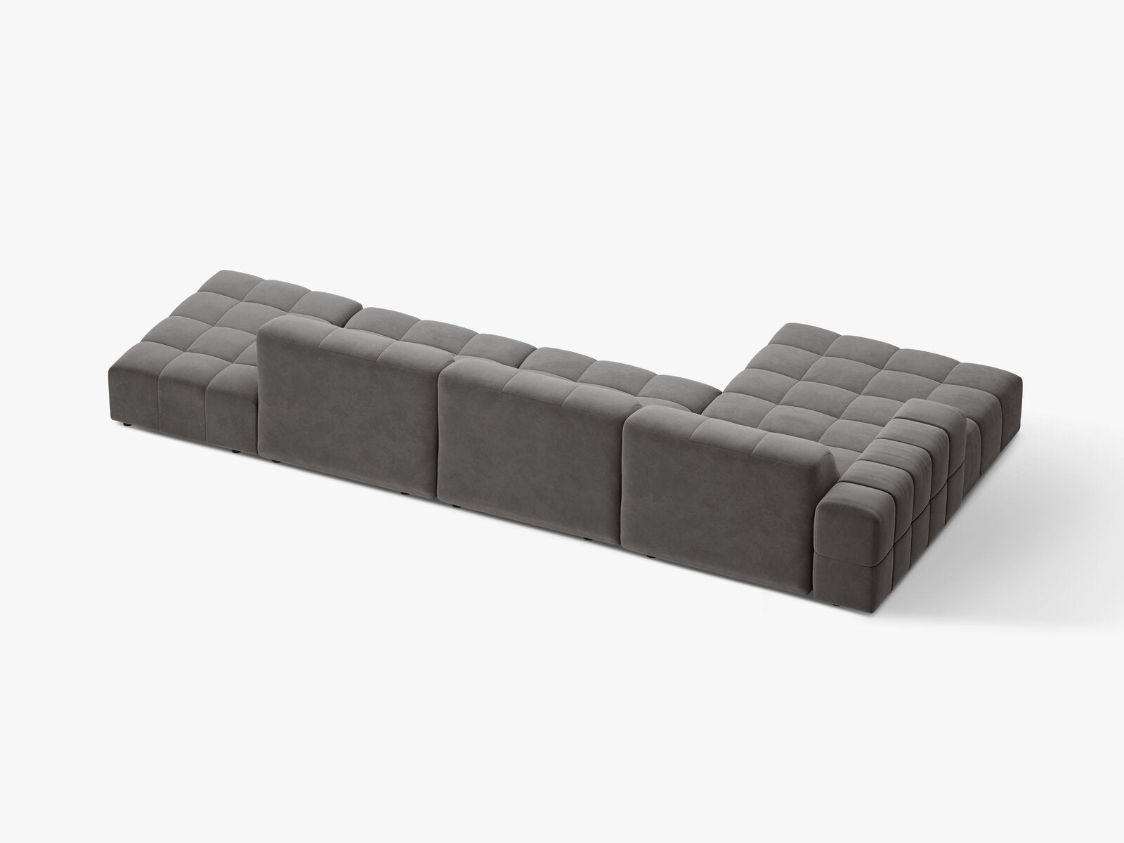Micadoni Ecksofa Jennifer 5-Sitzer Links Samt Bluvel Hellgrau