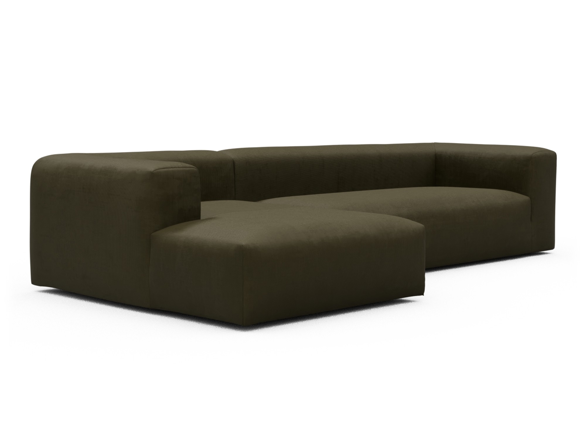 Skandi Home Ecksofa Fred Chaiselongue links mit 2,5-Sitzer Cordufine-Pine-Green moebelfaktor