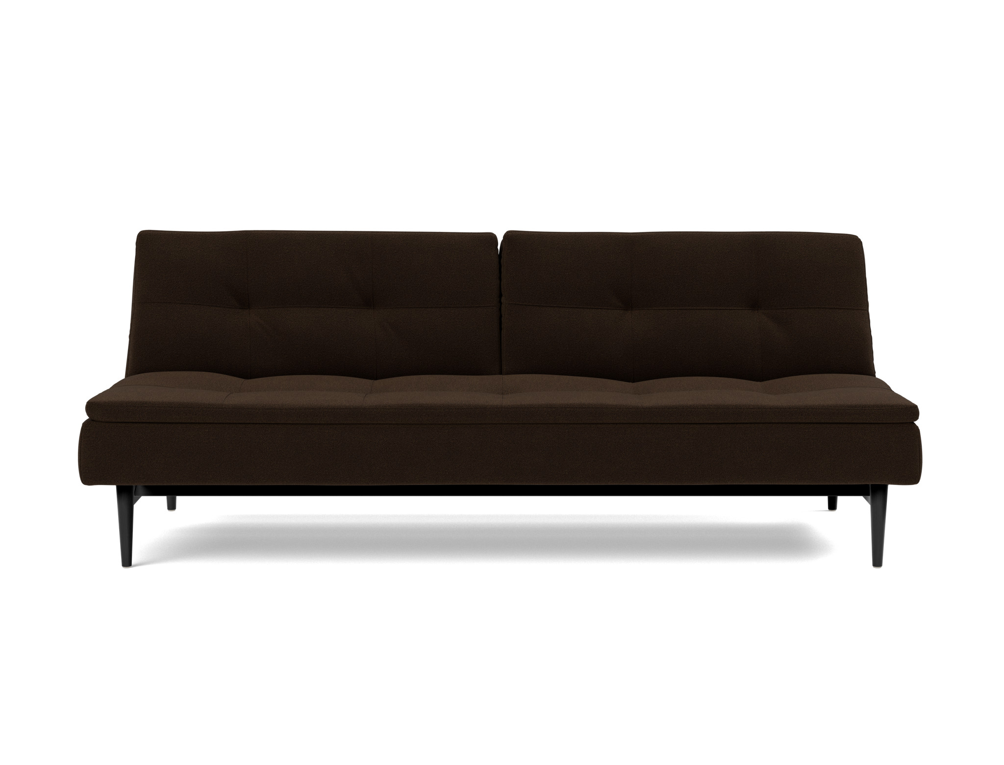 Schlafsofa Dublexo Strukturierter Stoff Taura 358-Chocco Beine Styletto Eiche schwarz
