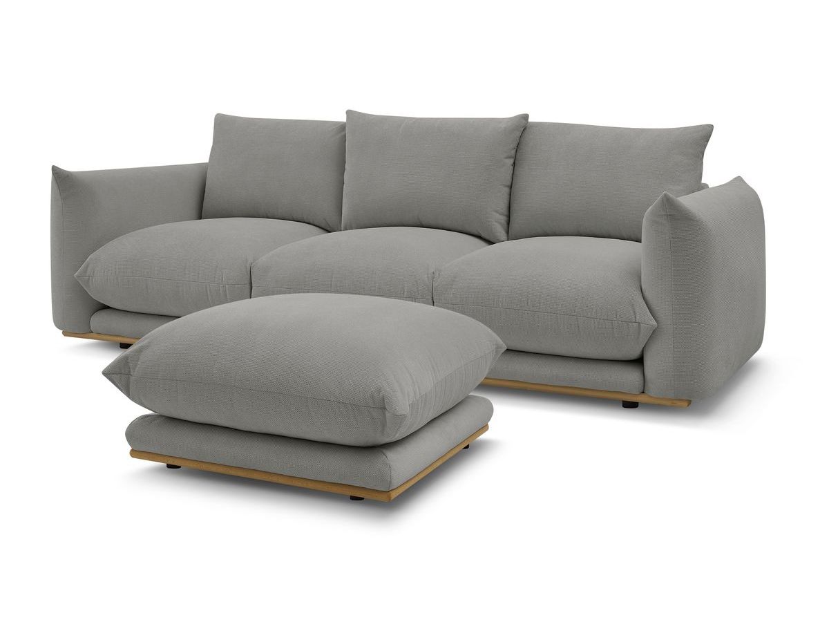 Bobochic Ernest Sofa 4-Sitzer mit Pouf Stoff Dunkelgrau