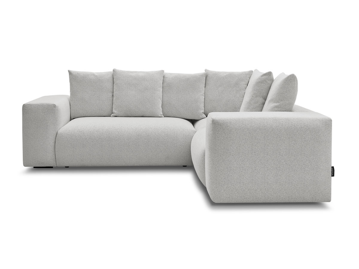 Bobochic Voltaire Ecksofa 268 × 214 cm Melange-Stoff Hellgrau Ecke rechts