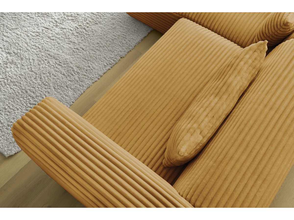 Bobochic Harry Ecksofa Breitcord weich Gelb Ecke links