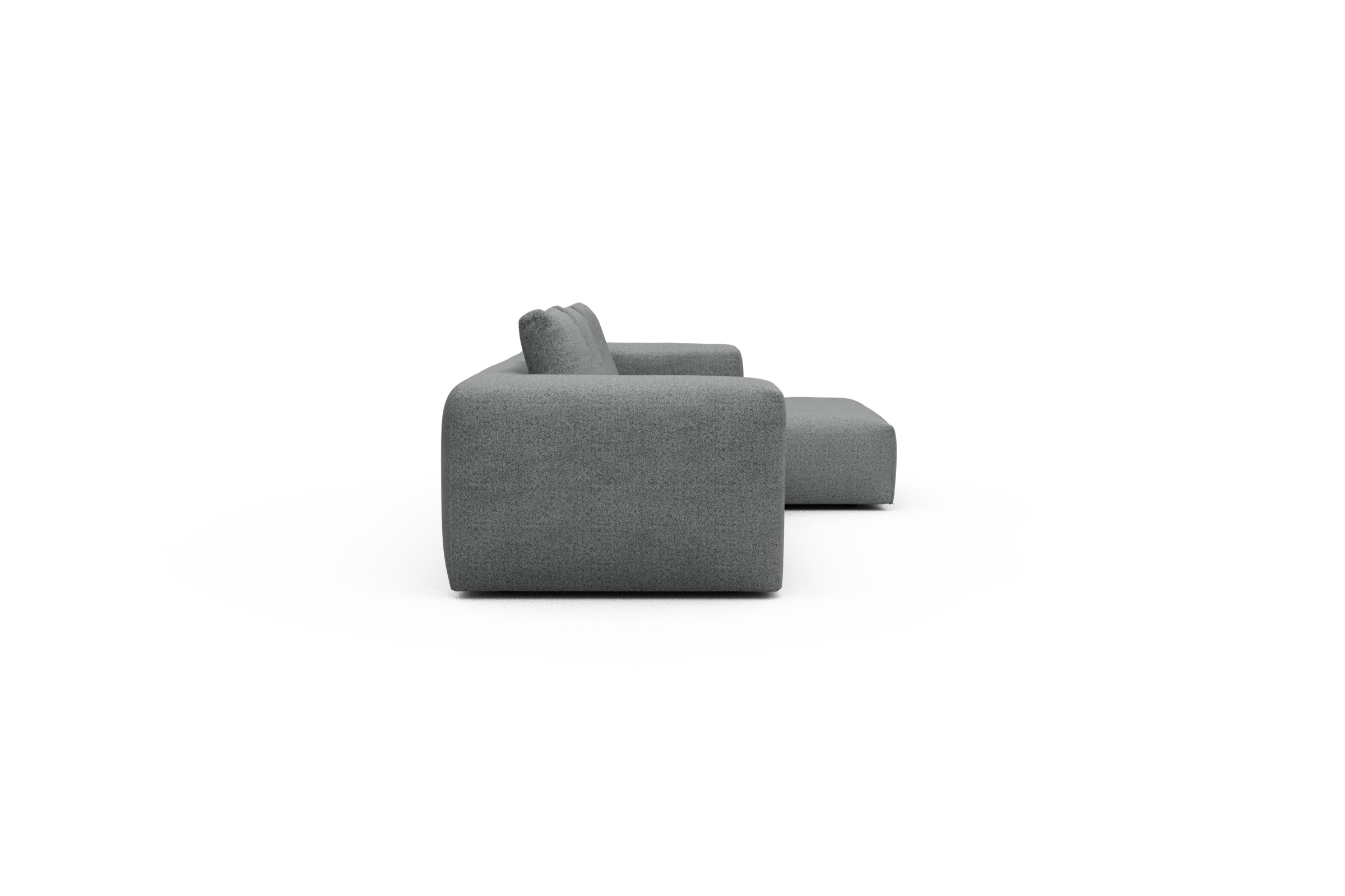 Ecksofa Fred Chaiselongue rechts mit 2,5-Sitzer Aivi-Gravet-Grey