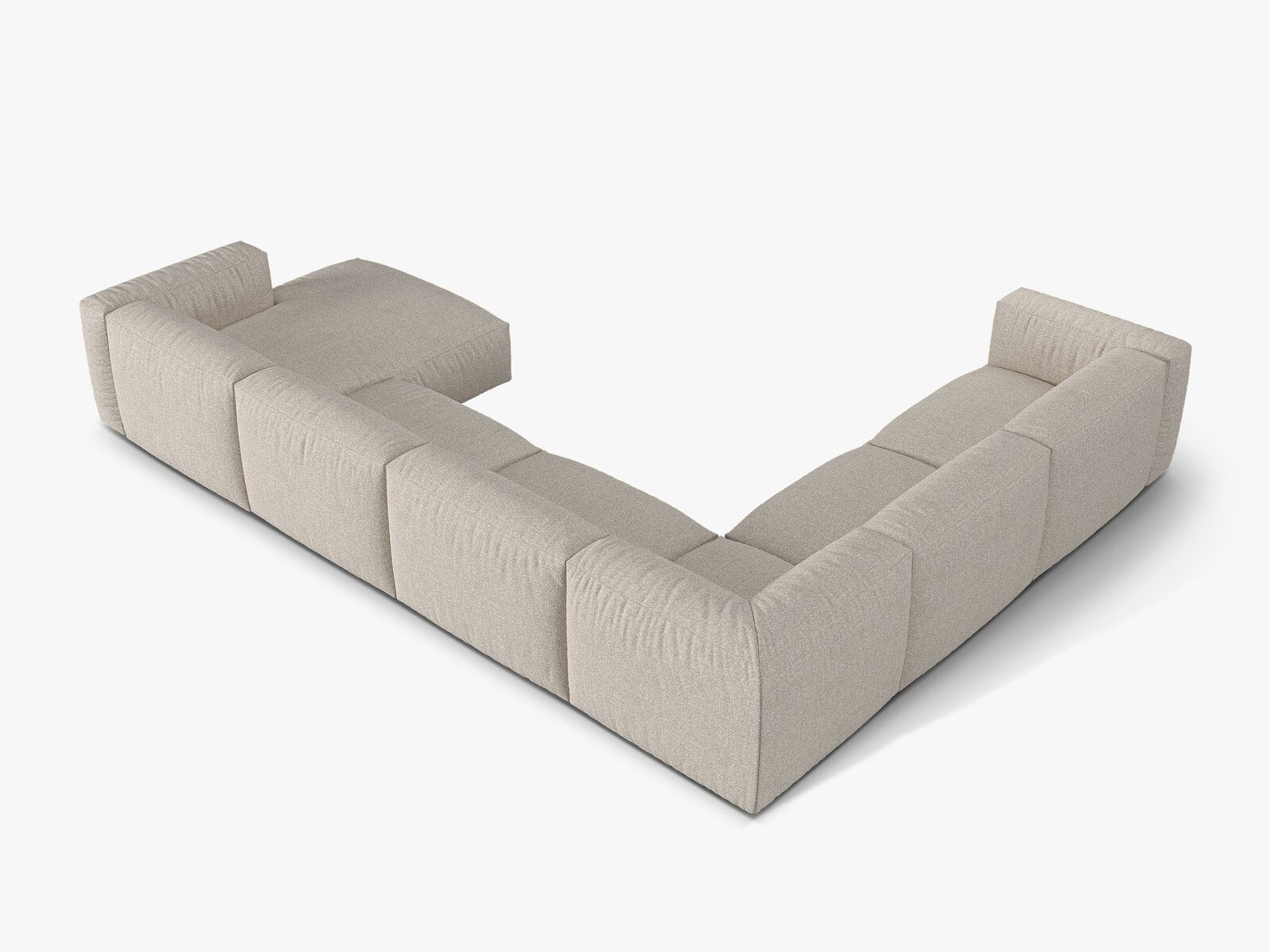 Micadoni modulares Ecksofa XL Martina 6-Sitzer Links Boucle Monet Beige