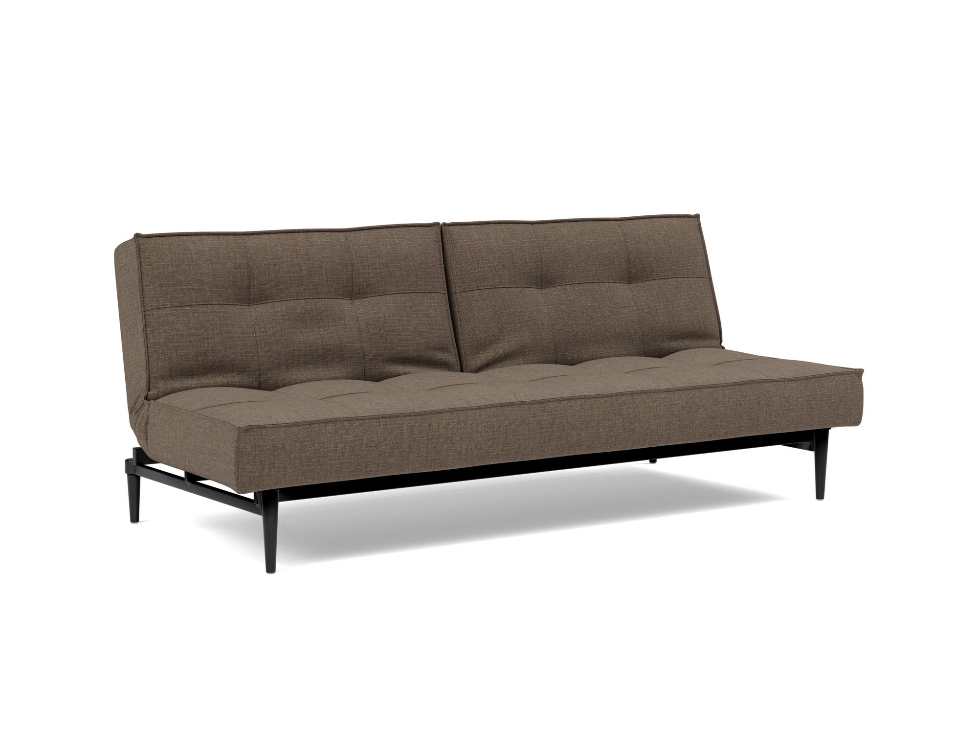 Schlafsofa Splitback Chenille Esina 411-Cedar-Brown Beine Styletto Eiche schwarz