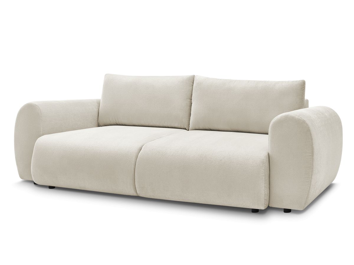 Bobochic Lucien Schlafsofa 3-Sitzer mit Bettkasten Stoff Beige