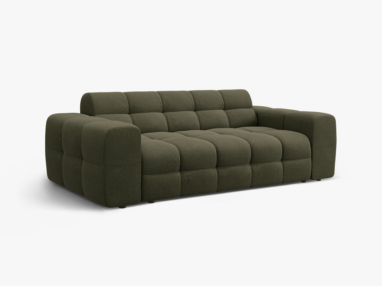 Micadoni Sofa Kendal 3-Sitzer Strukturierter Stoff Amazonas Grün