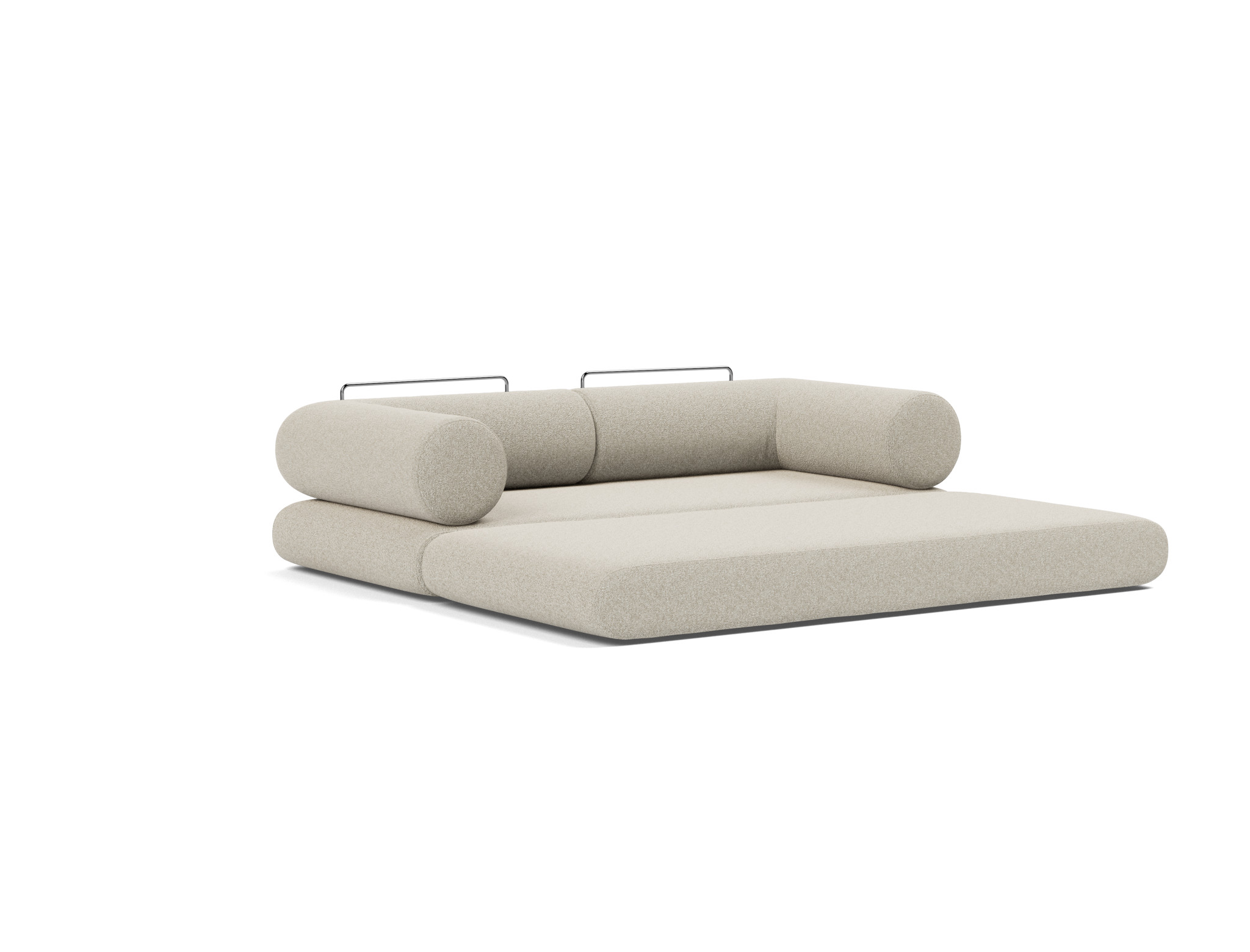 Tagesbett Circlus mit L-förmigen Armlehnen Boucle Skandi 539-Beige