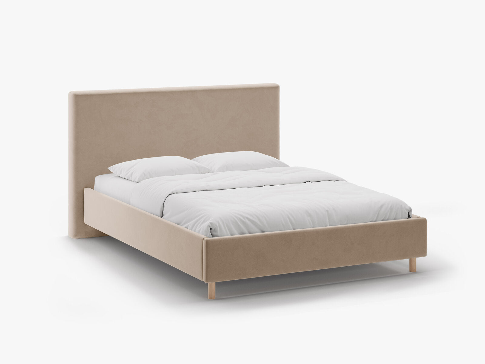 Micadoni Stauraumbett mit Kopfteil Eloise Samt Magic Velvet Mandel Beige 160x200