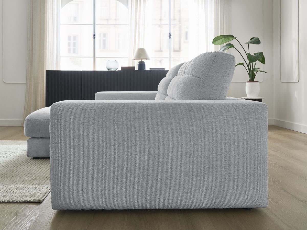 Bobochic Sierra Ecksofa Strukturstoff Hellgrau Ecke links