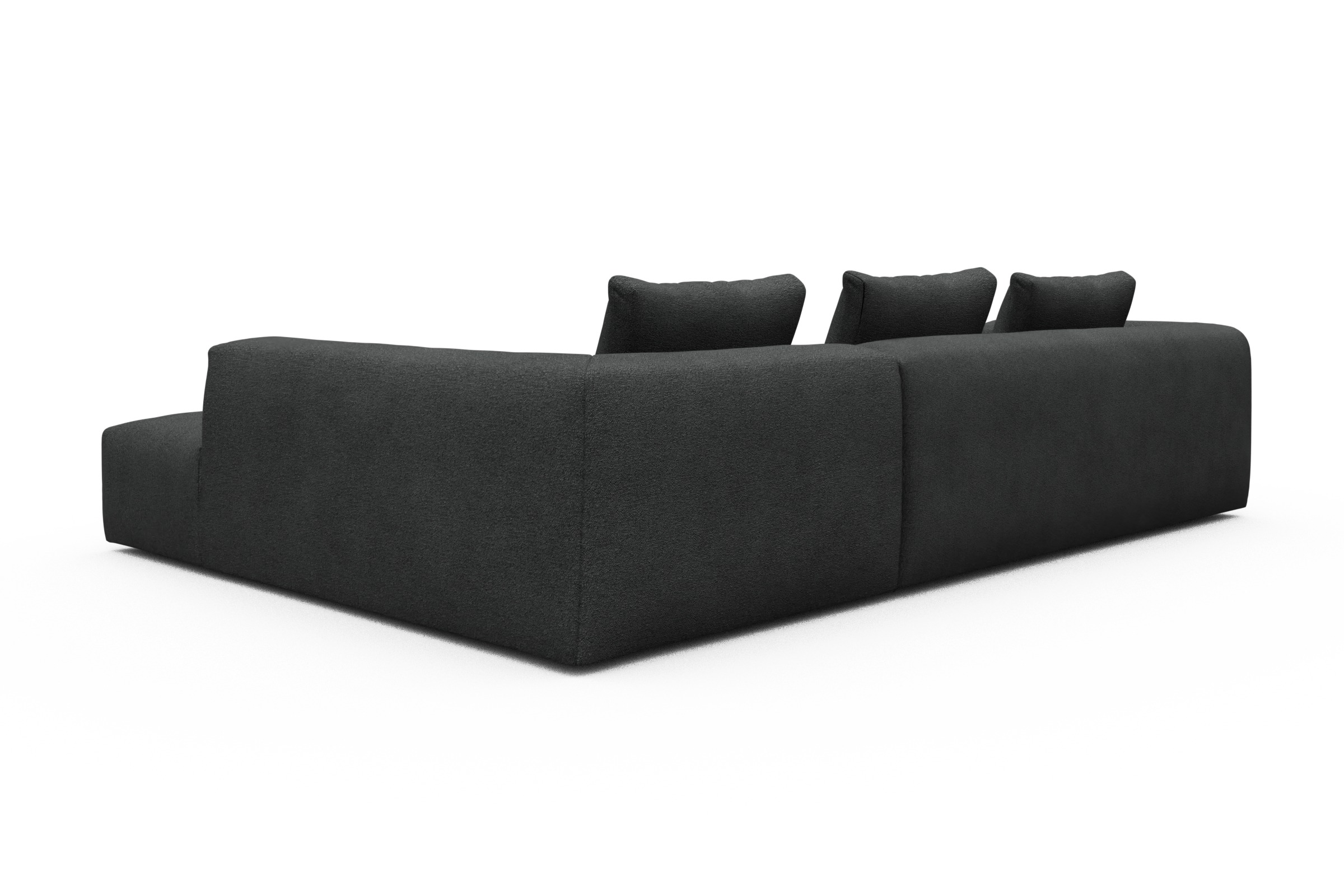 Ecksofa Fred Relax-Ecke rechts mit 2,5-Sitzer Boucle-Charcoal
