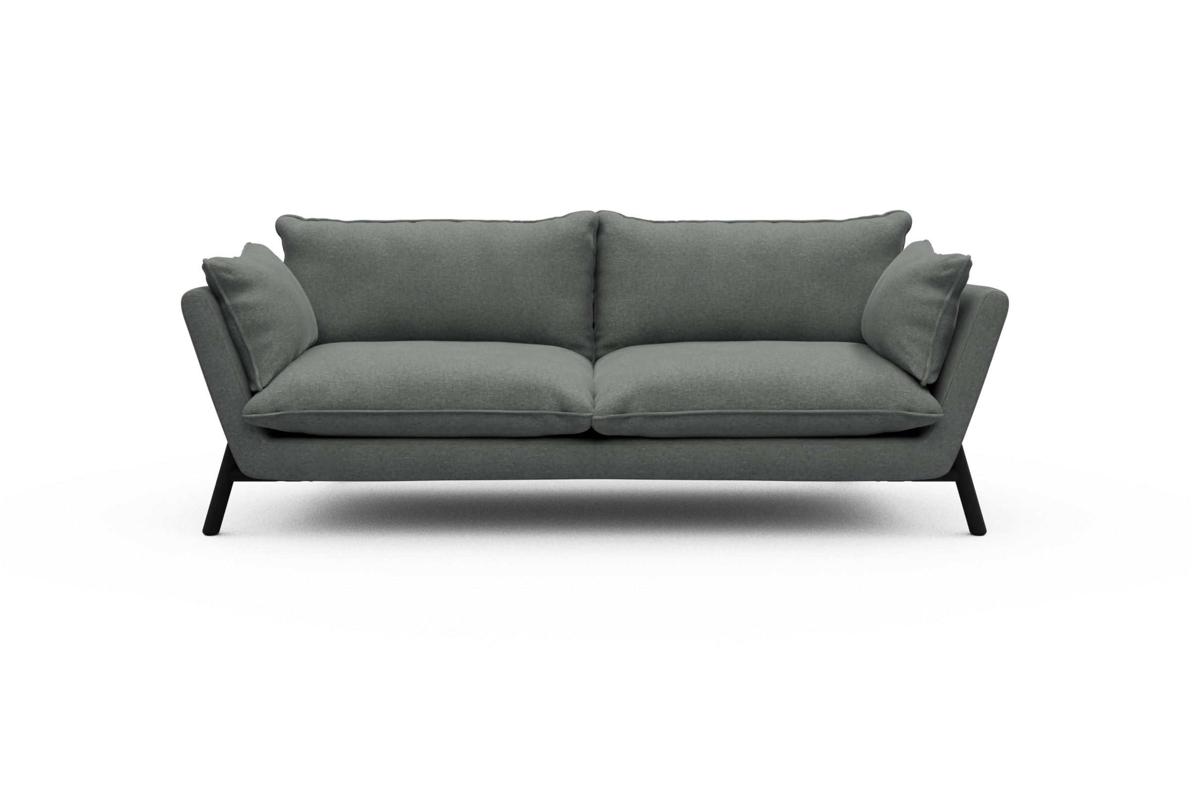 Skandi Home Sofa Emil PREMIUM 3-Sitzer Beinfarbe Eiche Schwarz Satya-Steel moebelfaktor