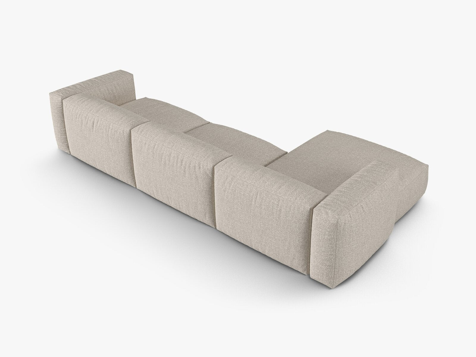 Micadoni Ecksofa Martina 3-Sitzer 90cm Sitztiefe Links Boucle Monet Beige