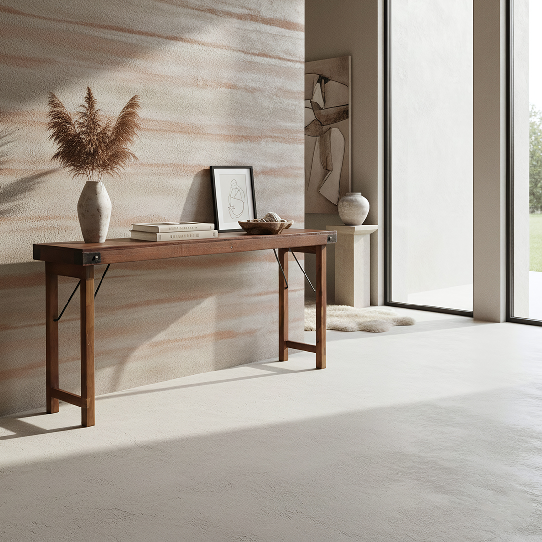 Raw Materials Klappbarer Wandtisch braun 165x40x76cm