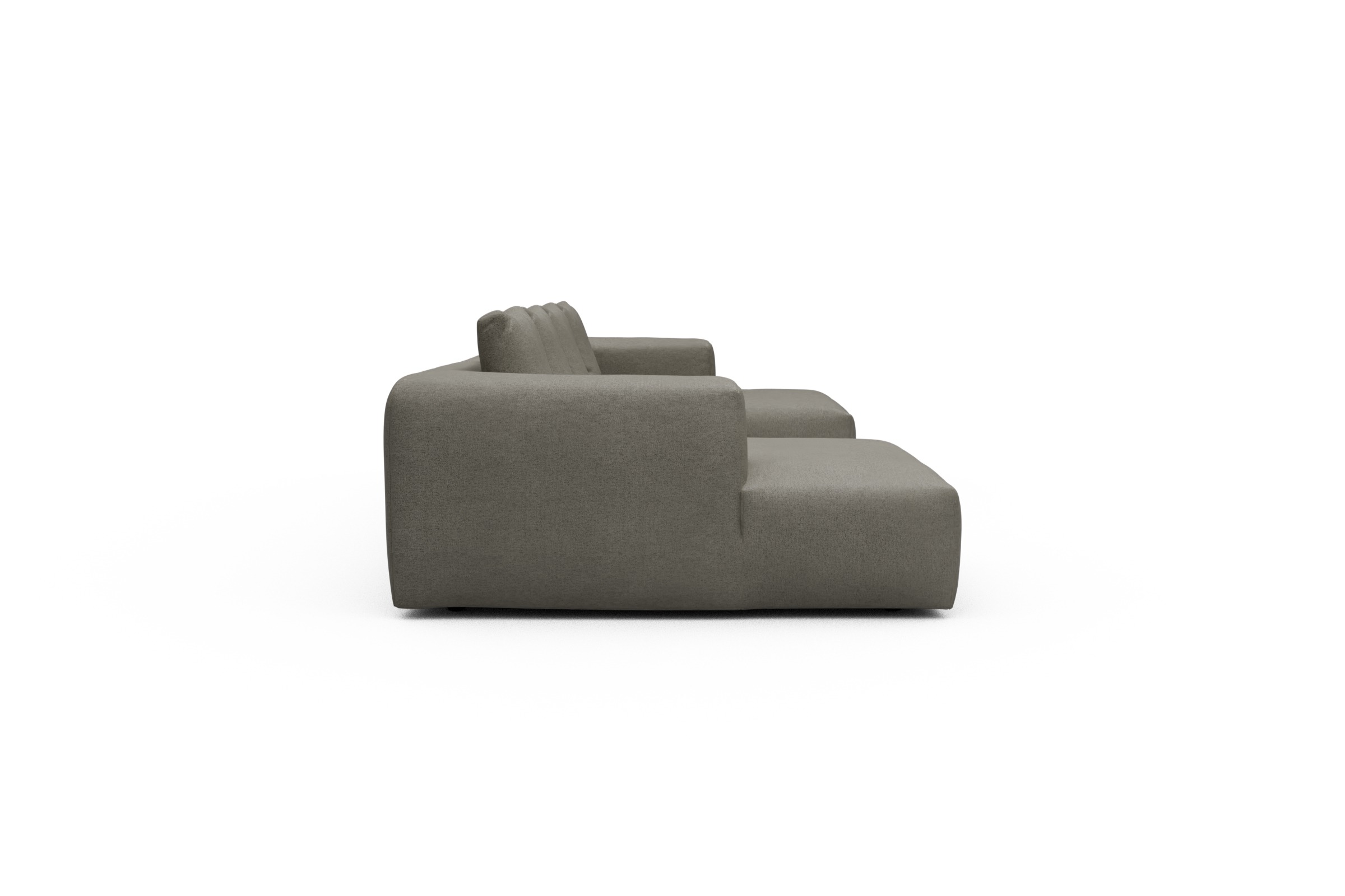 Wohnlandschaft Fred mit 2-Sitzer und Chaiselongue beidseitig Denari-Warm-Grey