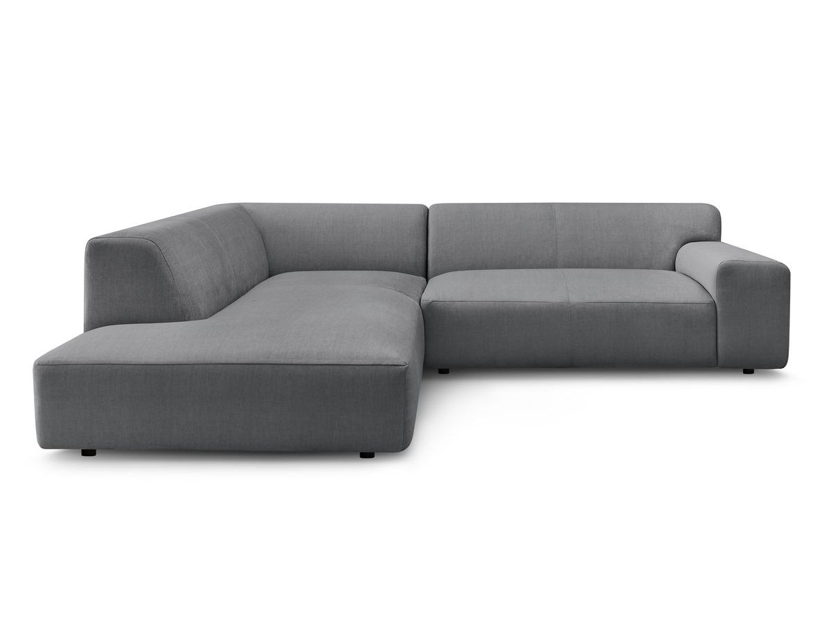 Bobochic Lavena Ecksofa 272 × 220 cm Samt Dunkelgrau Ecke links