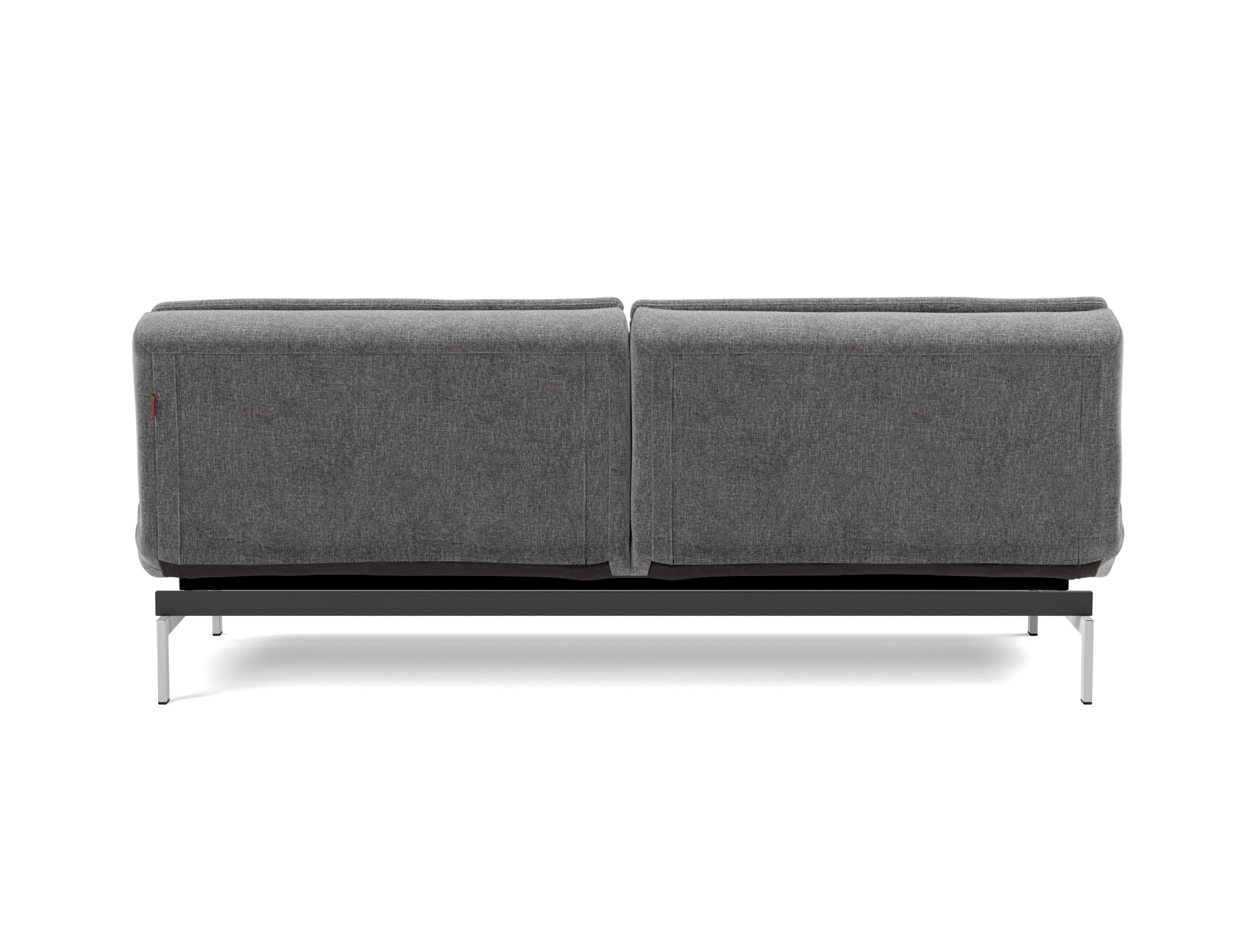 Schlafsofa Dublexo Strukturierter Stoff Twist 563-Charcoal Beine Chrom
