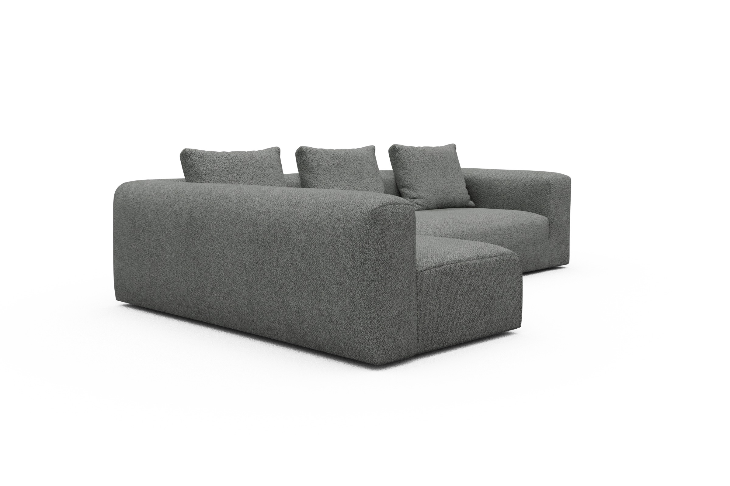 Ecksofa Fred 2x 2,5-Sitzer links offen Vanora-Warm-Grey