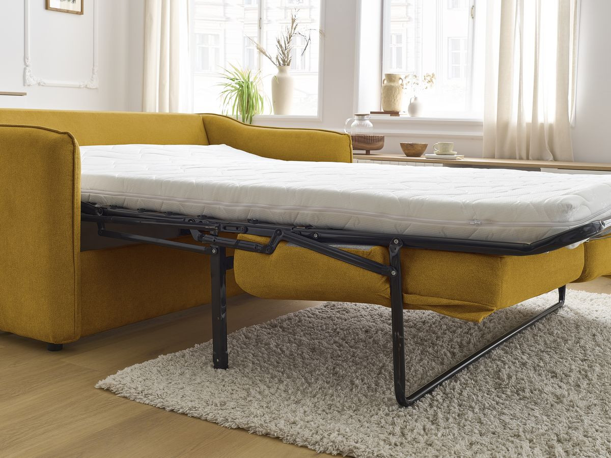 Bobochic Lenny Schlafsofa 3-Sitzer Stoff Gelb