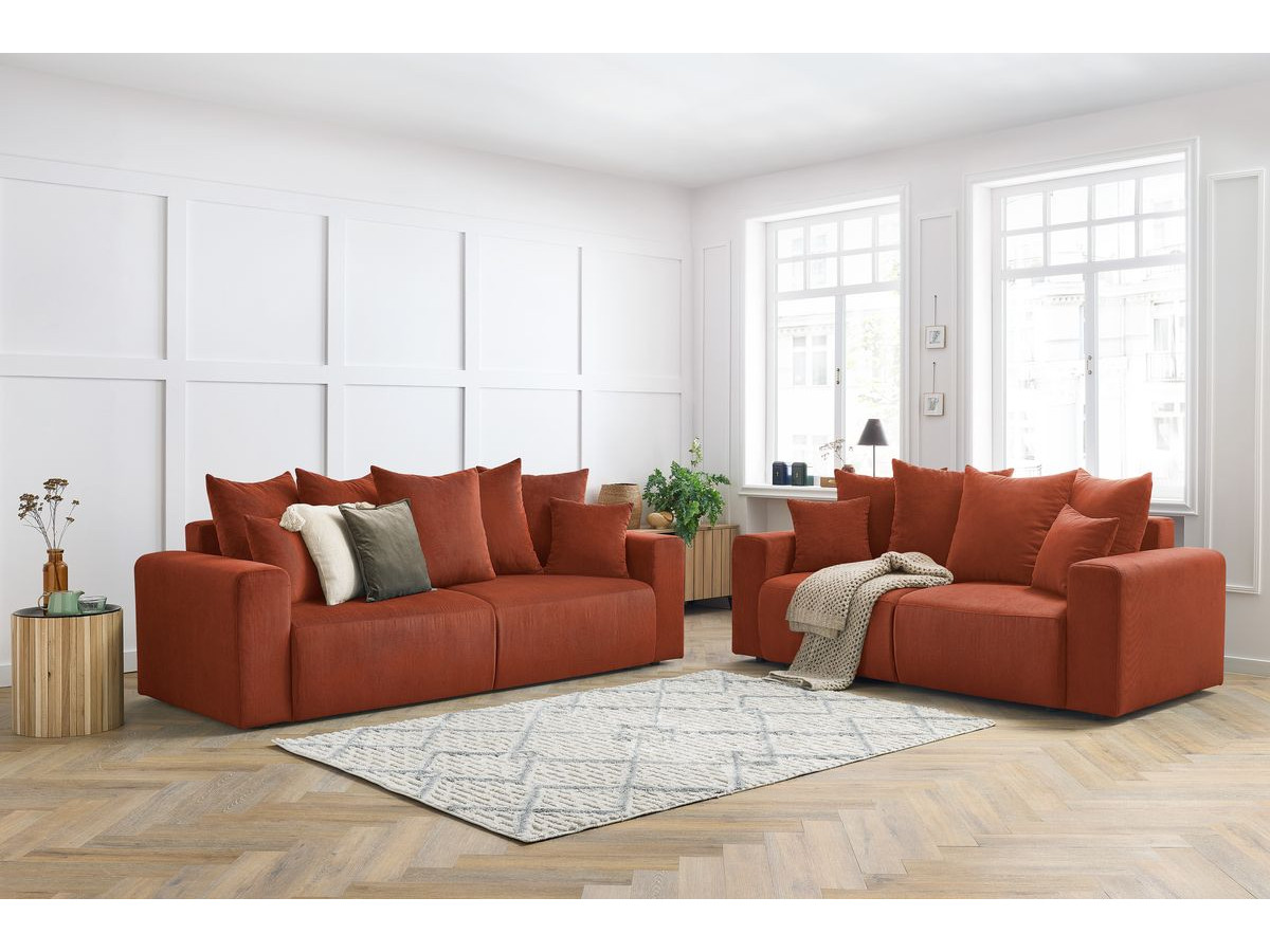 Bobochic Envy Sofa 5-Sitzer Cordsamt Orange