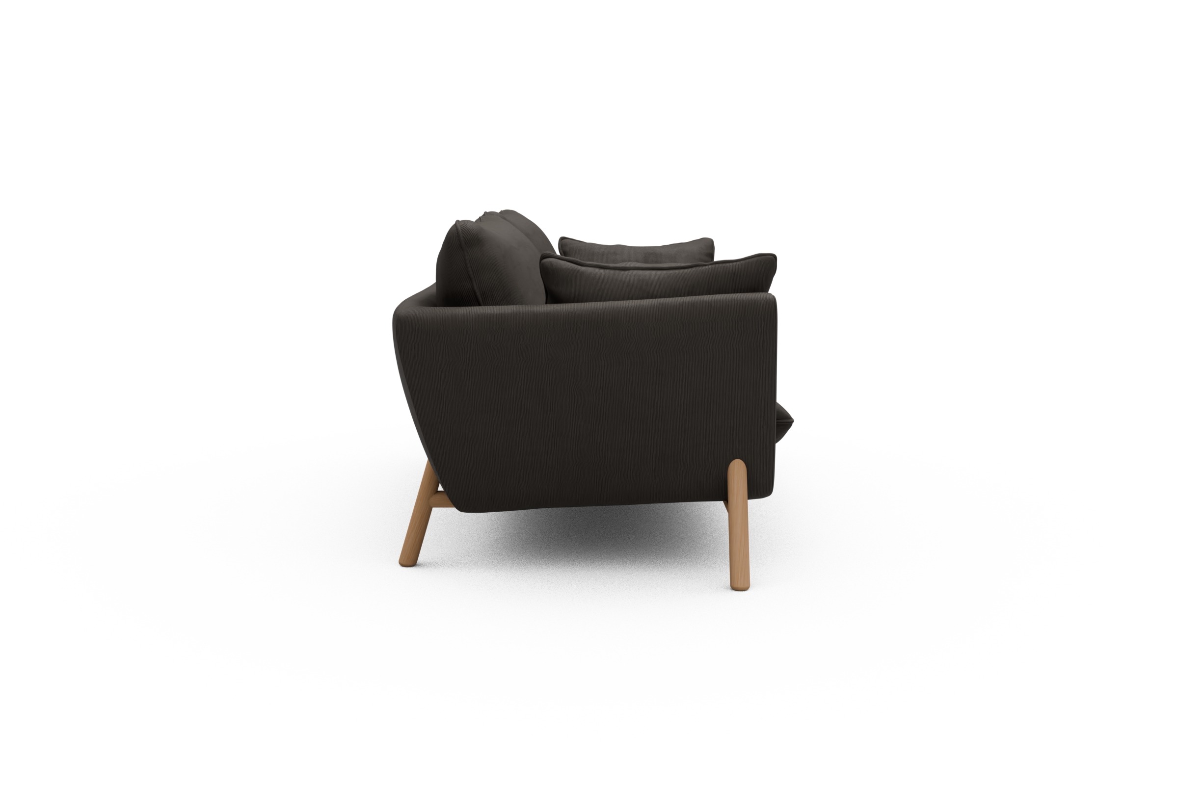 Sofa Emil 2-Sitzer Beinfarbe Eiche Natur Cordufine-Taupe