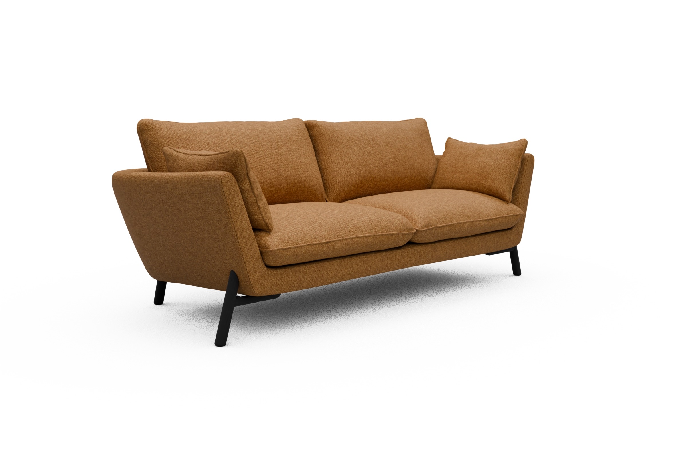 Sofa Emil 3-Sitzer Beinfarbe Eiche Schwarz Sama-Curcama