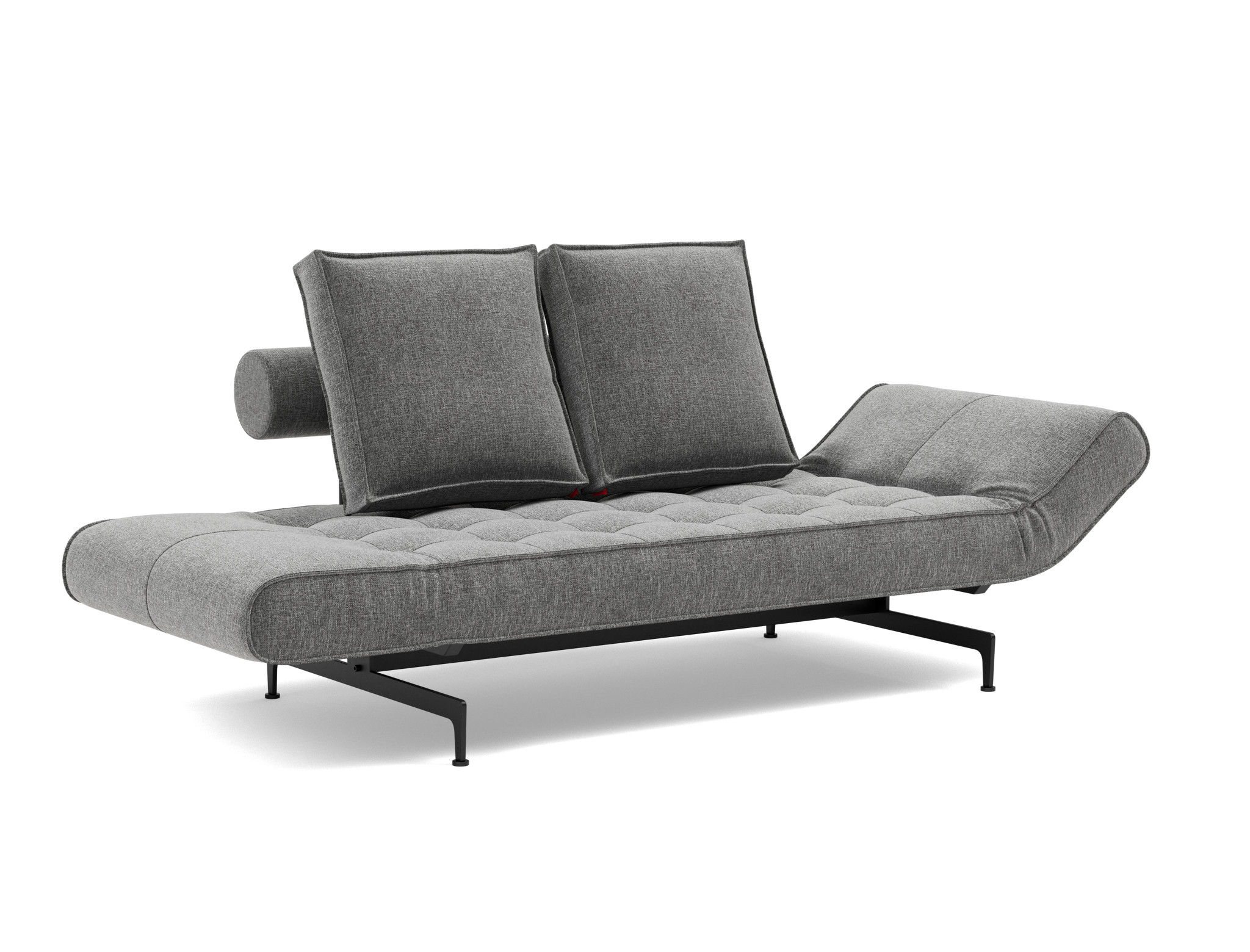 Tagesbett Ghia Strukturierter Stoff Twist 563-Charcoal Beine Laser schwarz
