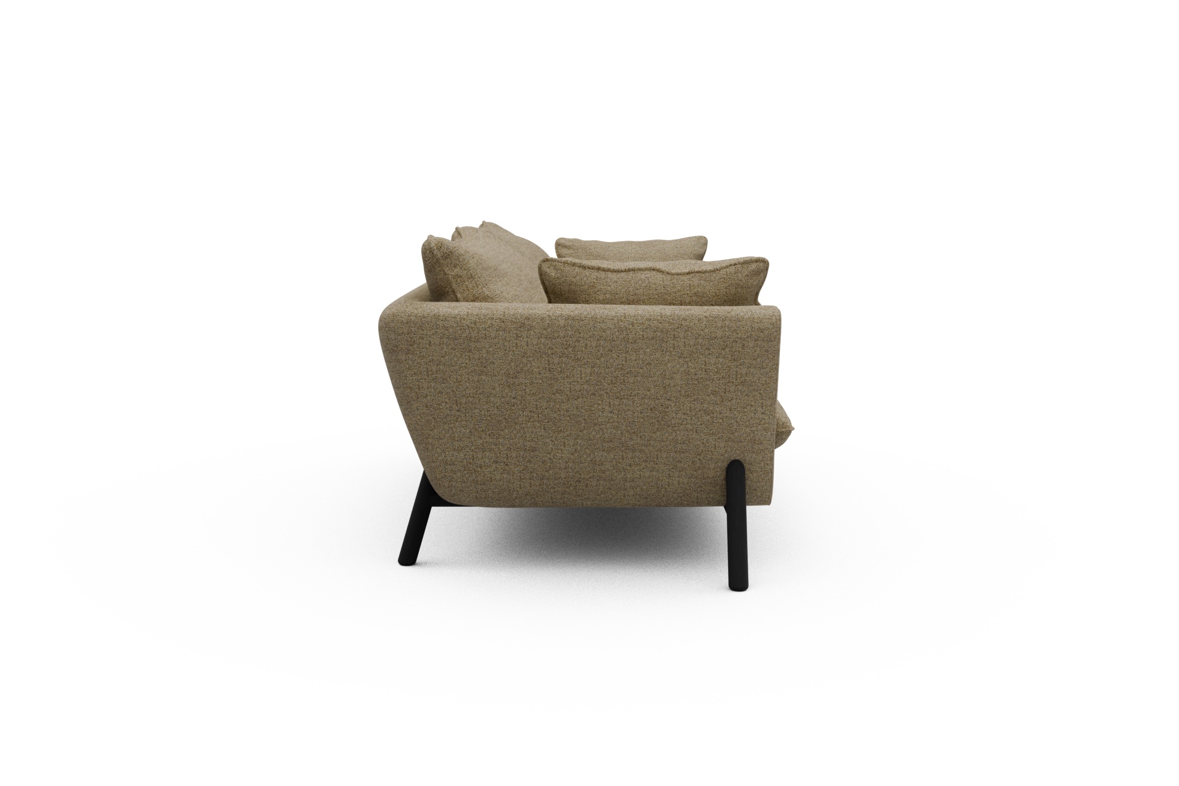 Sofa Emil PREMIUM 2-Sitzer Beinfarbe Eiche Schwarz Carreno-Silician-Yellow