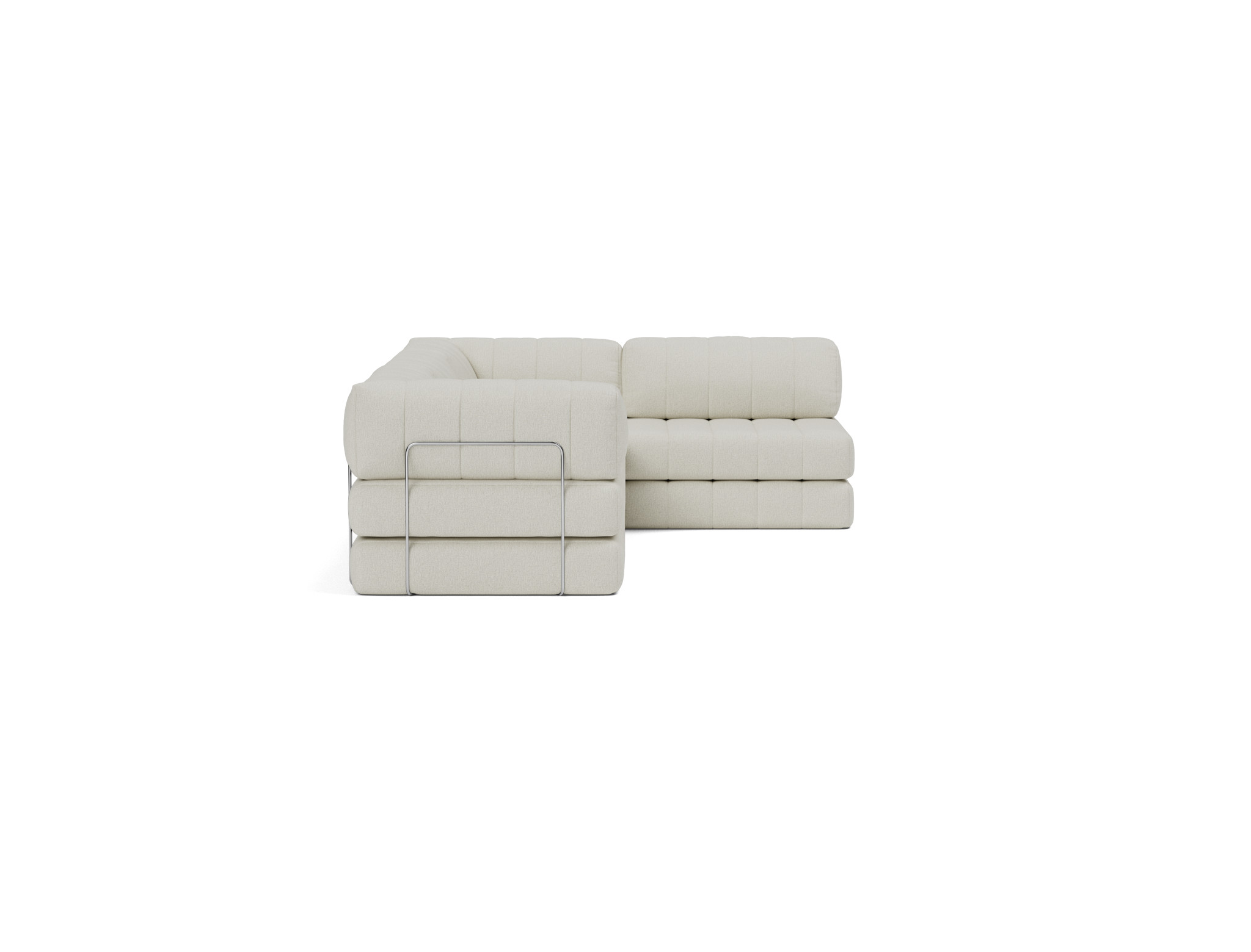 Eck-Schlafsofa CozyPad L-Form mit Armlehne Flachgewebe Mixed Dance 527-Natural
