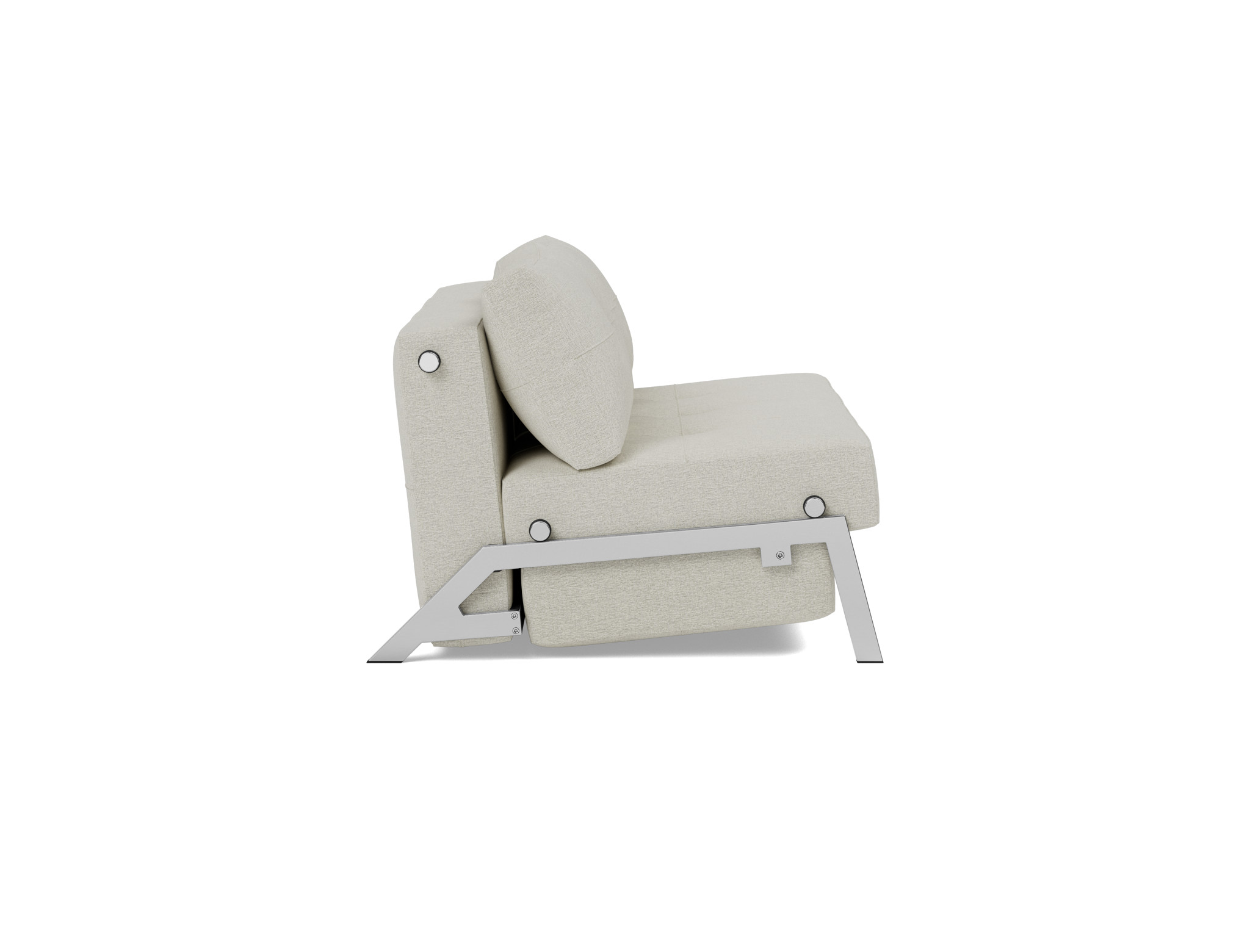 Schlafsofa Cubed 140 Flachgewebe Mixed Dance 527-Natural Beine Chrom