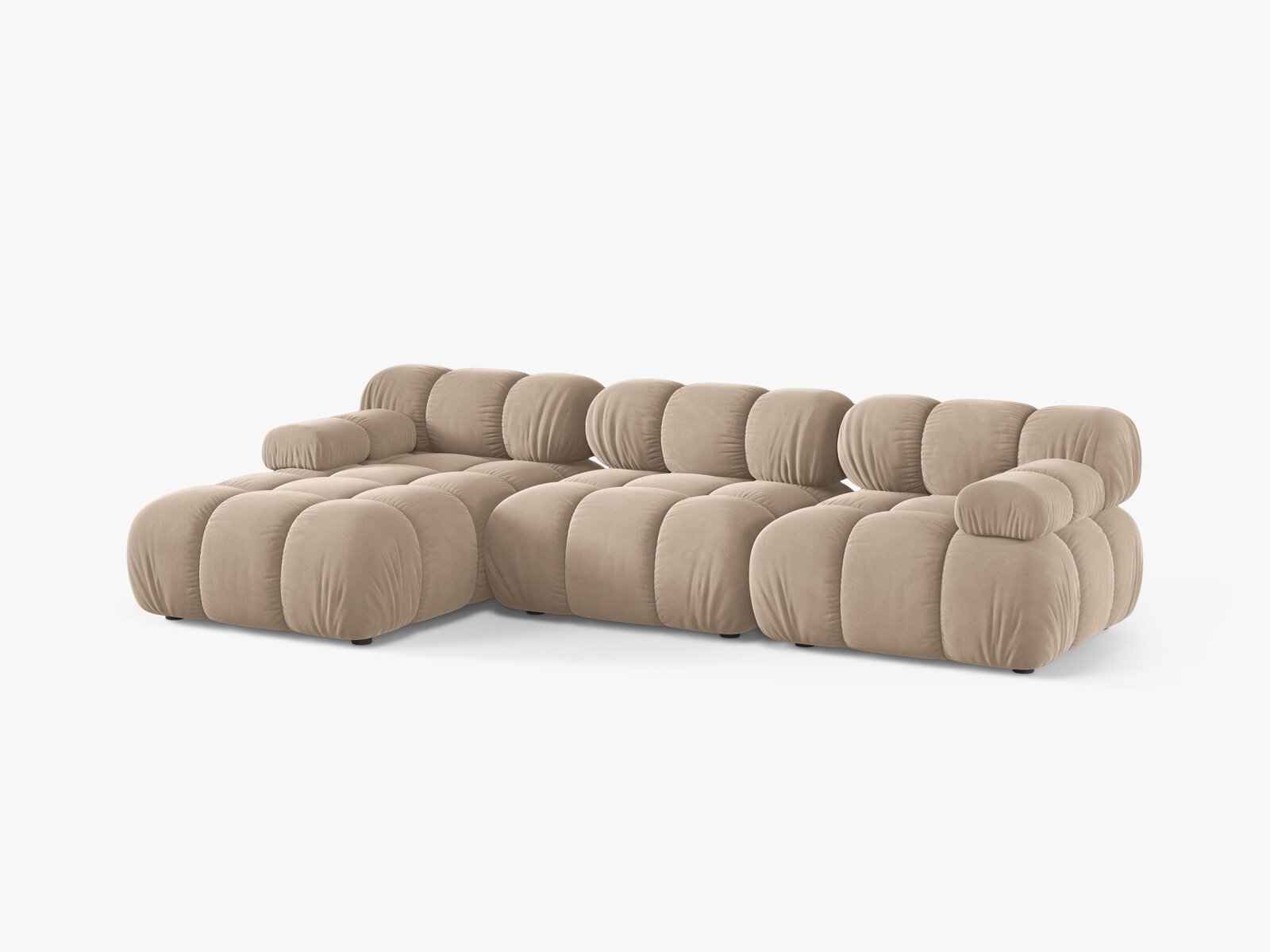 Micadoni Modulares Ecksofa Bellis 4-Sitzer Links Samt Venus Beige
