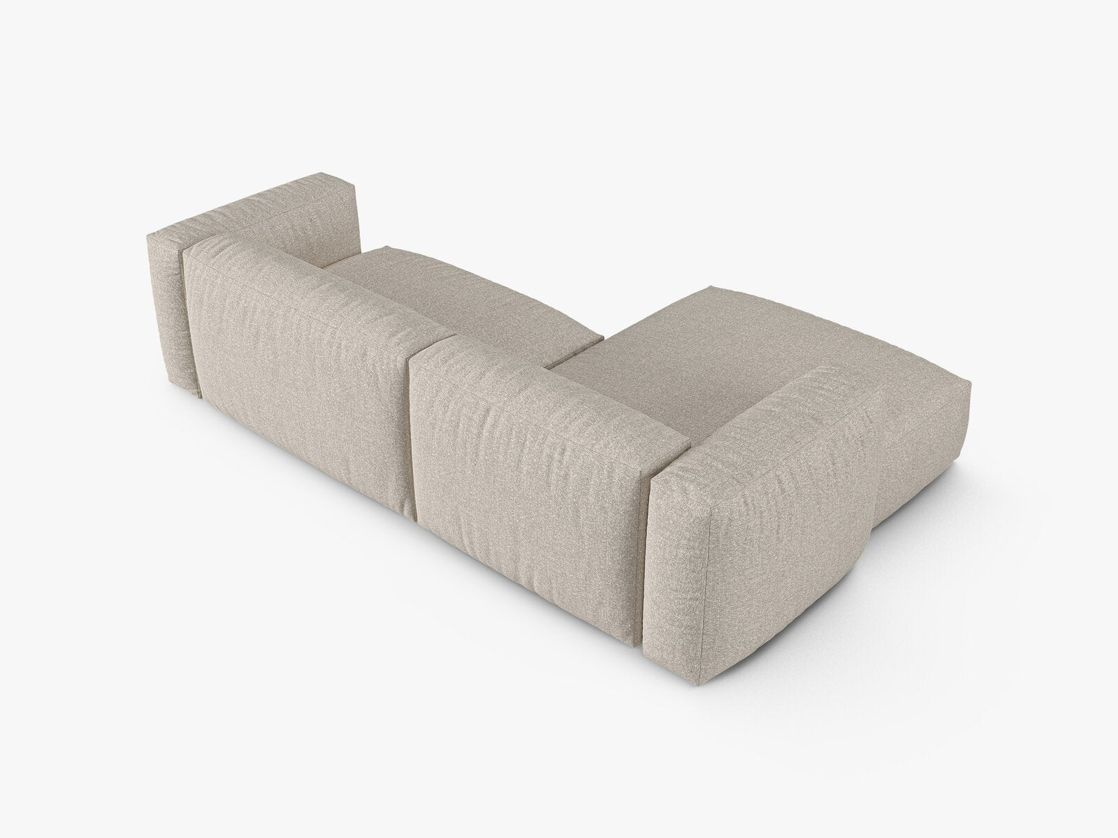 Micadoni Ecksofa Martina 2-Sitzer 90cm Sitztiefe Links Boucle Monet Beige