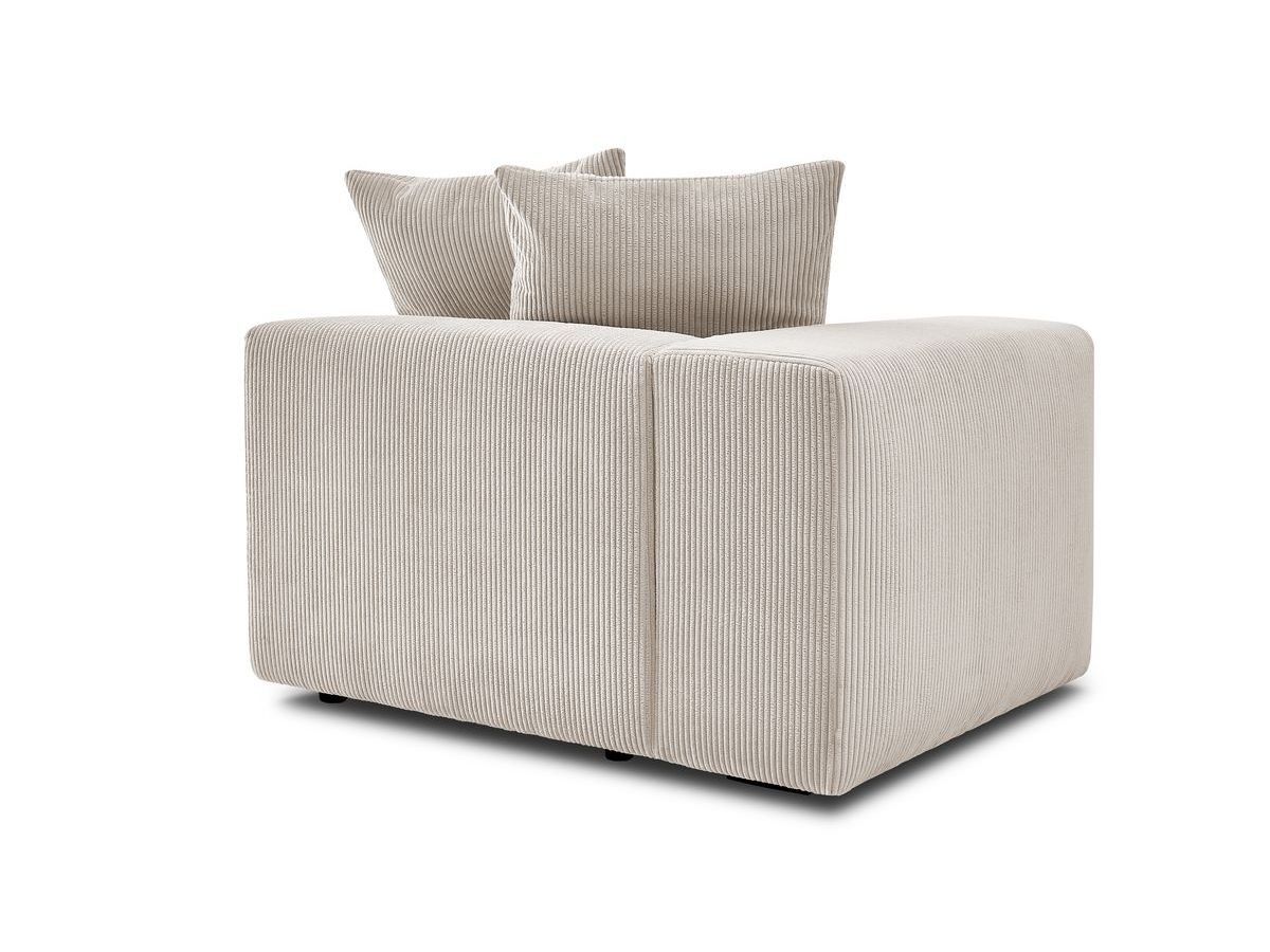 Bobochic Voltaire Sofamodul 1-Sitzer 130 × 100 cm Cordsamt Beige Ecke links